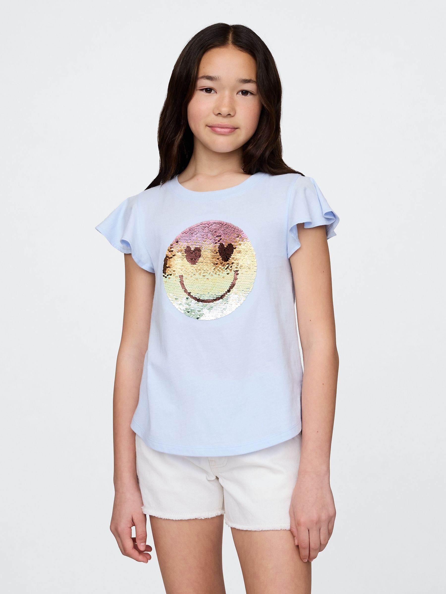 Blue Flippy-Sequin Graphic T-Shirt (4-13yrs) - Image 1 of 4