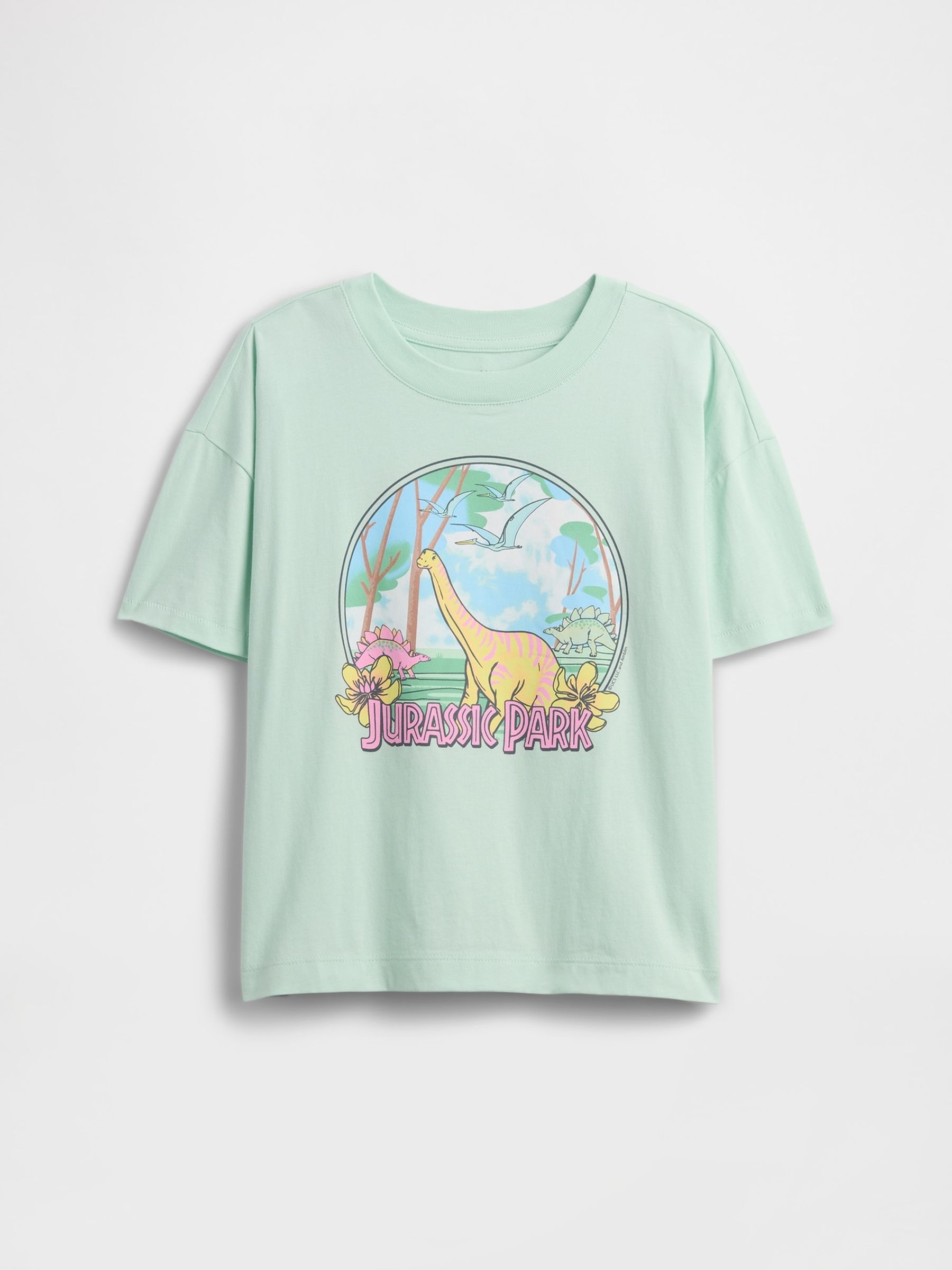 Light Green Jurassic Park Graphic Short Sleeve T-Shirt (4-13yrs) - Image 1 of 3