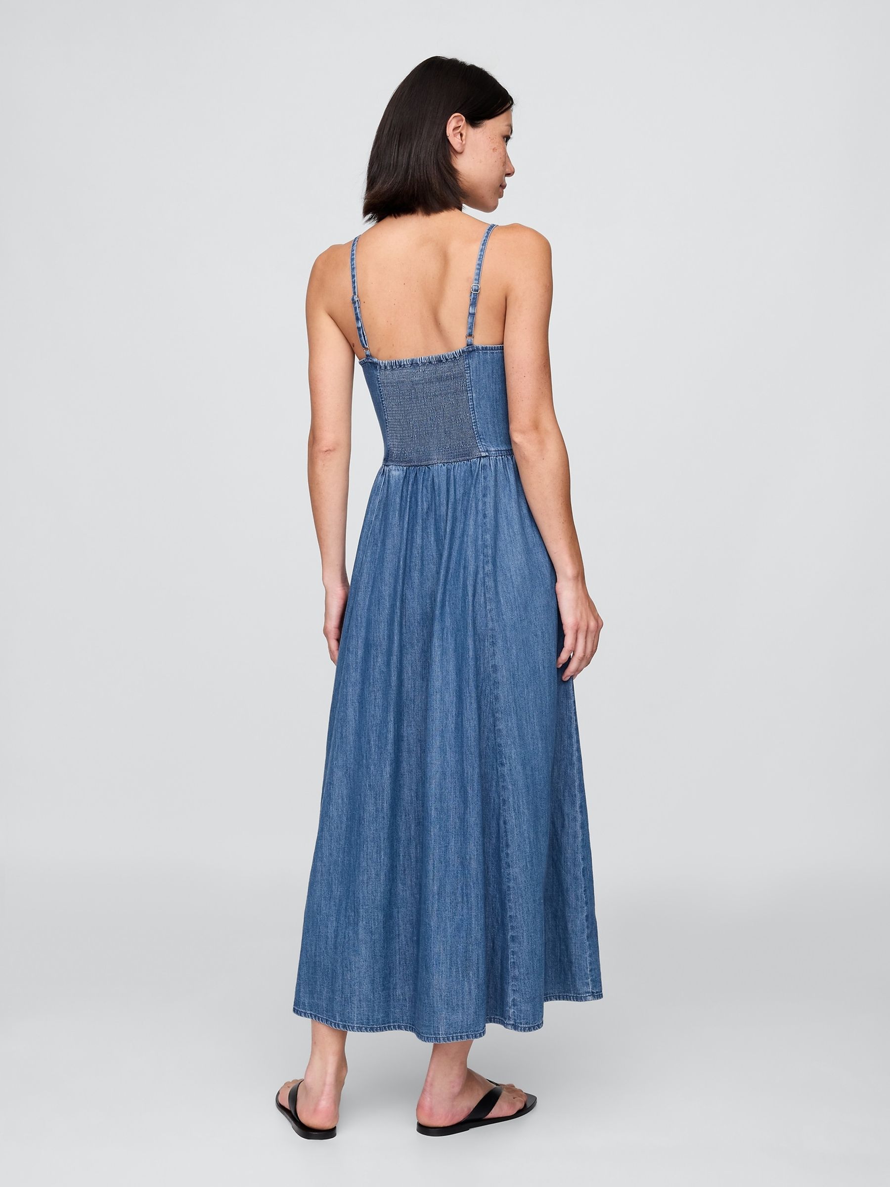 Blue Denim Seamed Maxi Dress - Image 2 of 4