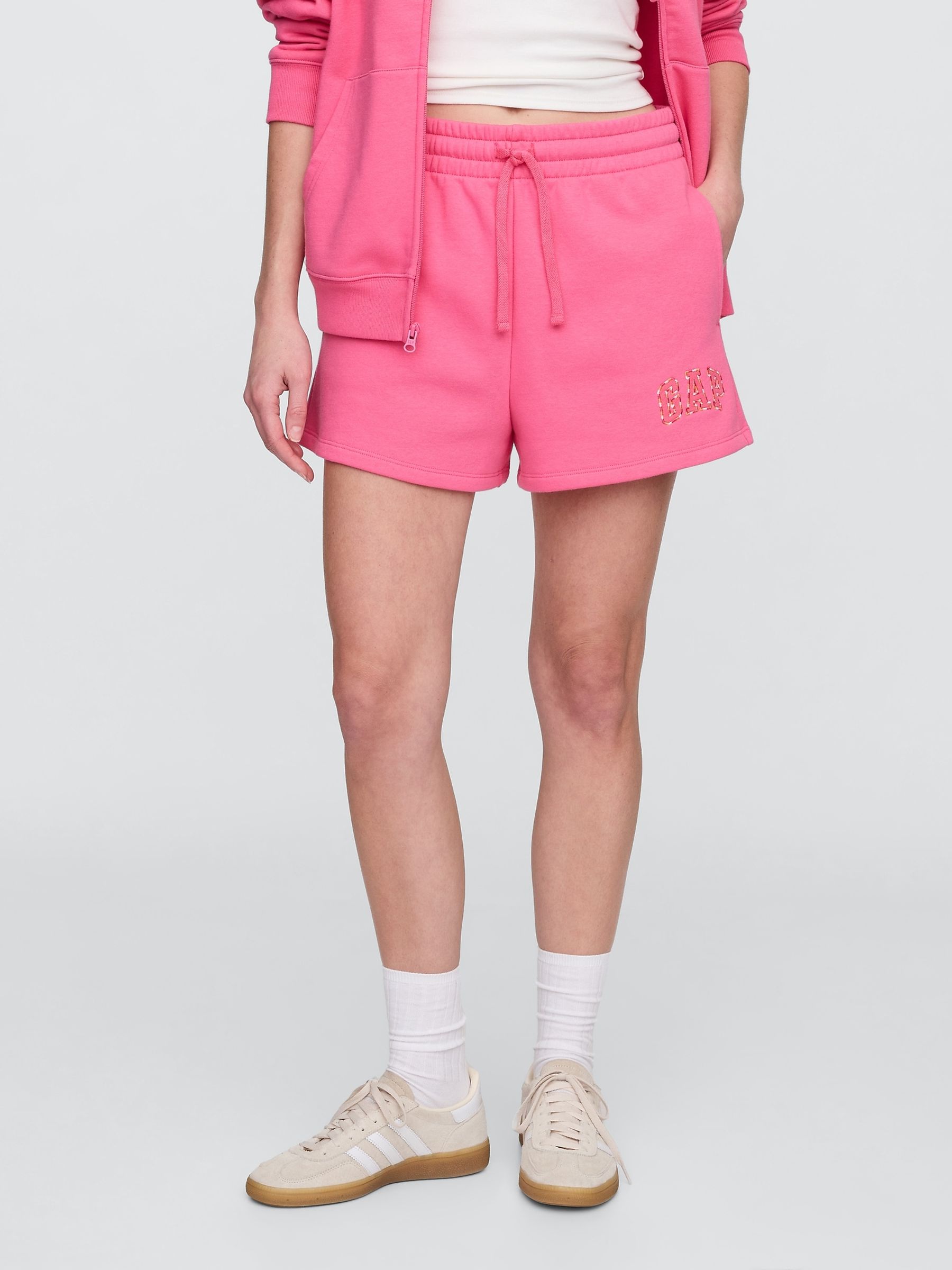 Pink Logo Pull On Shorts - Image 1 of 5