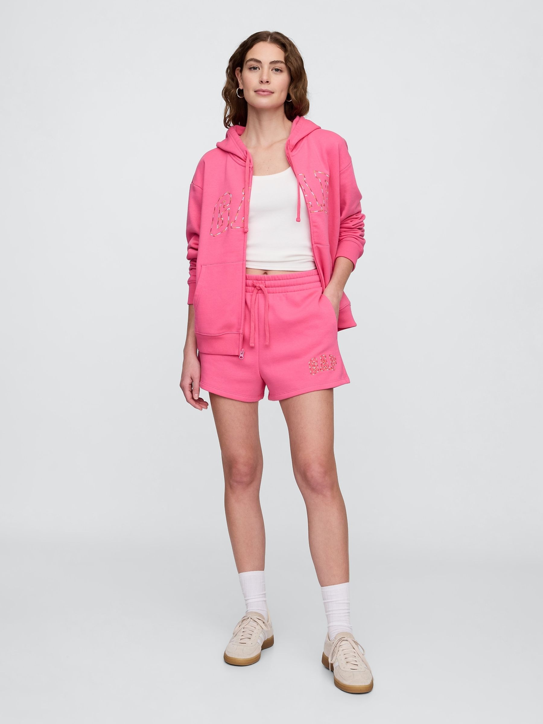 Pink Logo Pull On Shorts - Image 3 of 5