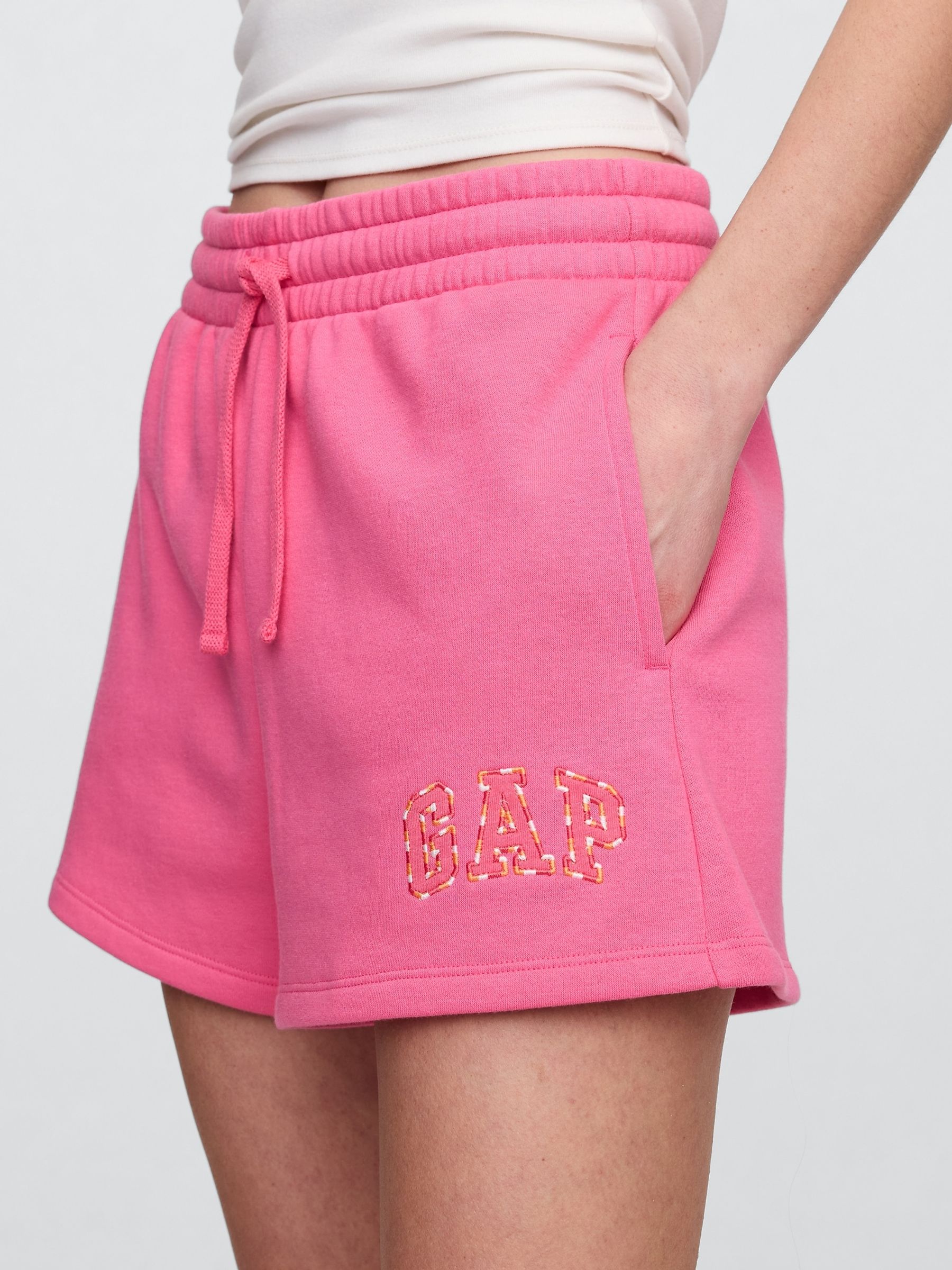 Pink Logo Pull On Shorts - Image 4 of 5