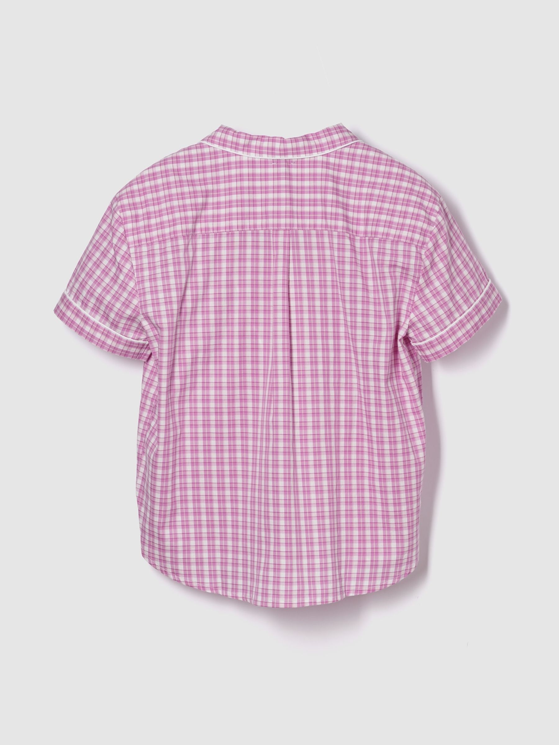 Pink Gingham Long Sleeve Poplin Pyjama Shirt - Image 2 of 2