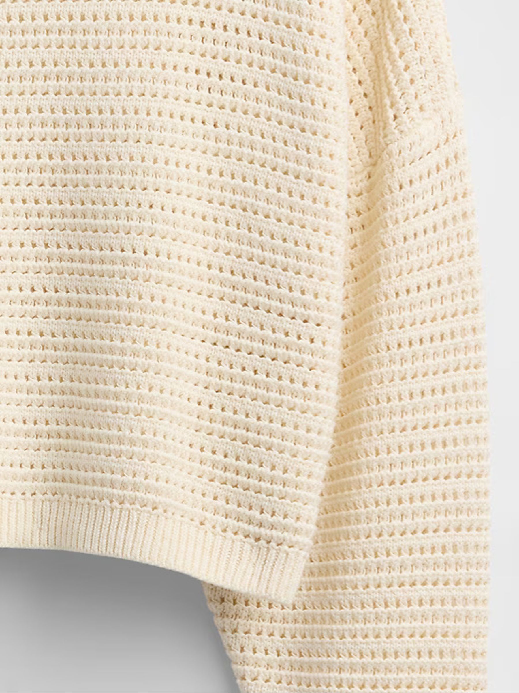 Cream Crochet Cropped Boatneck Jumper - Image 5 of 5