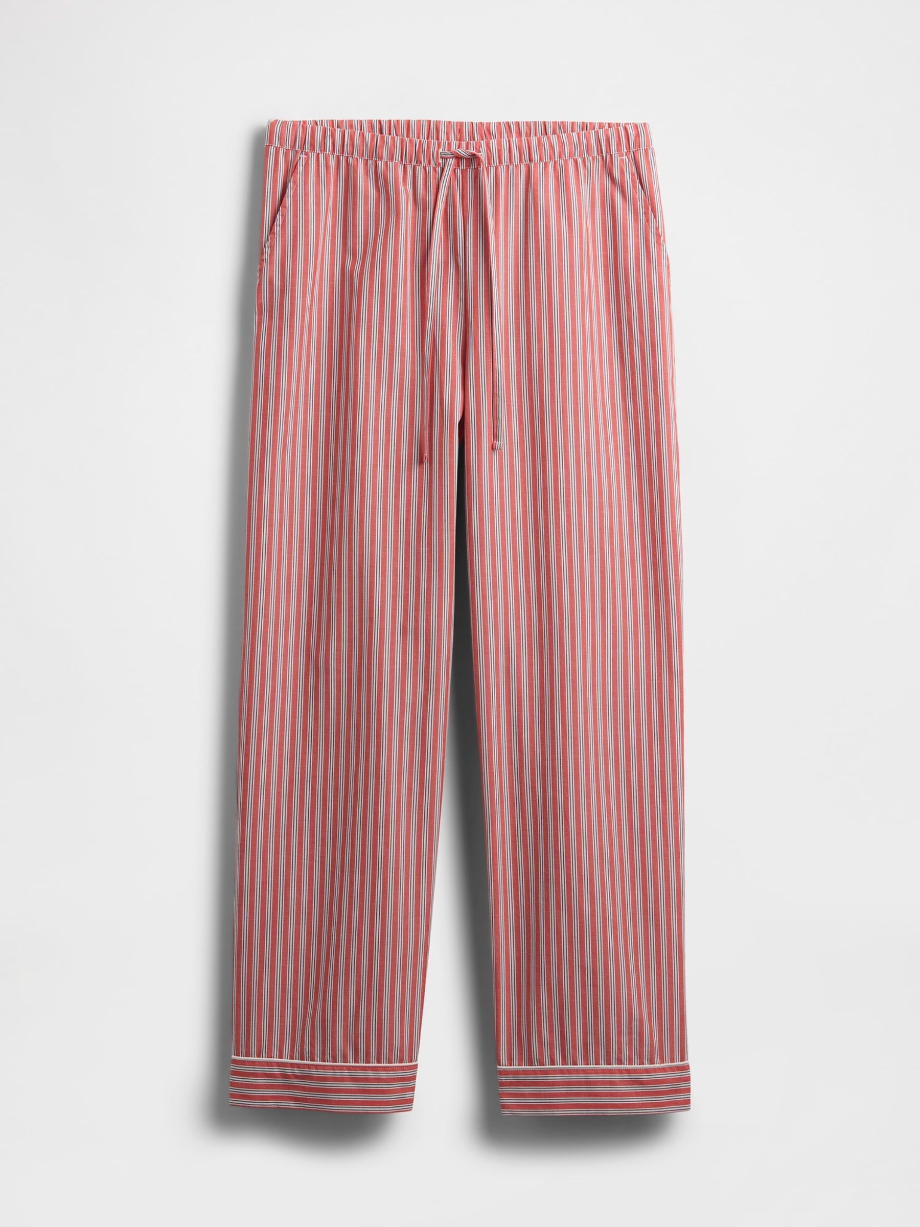 Red Stripe Trouser 100% Cotton Poplin Pyjama Bottoms - Image 4 of 4