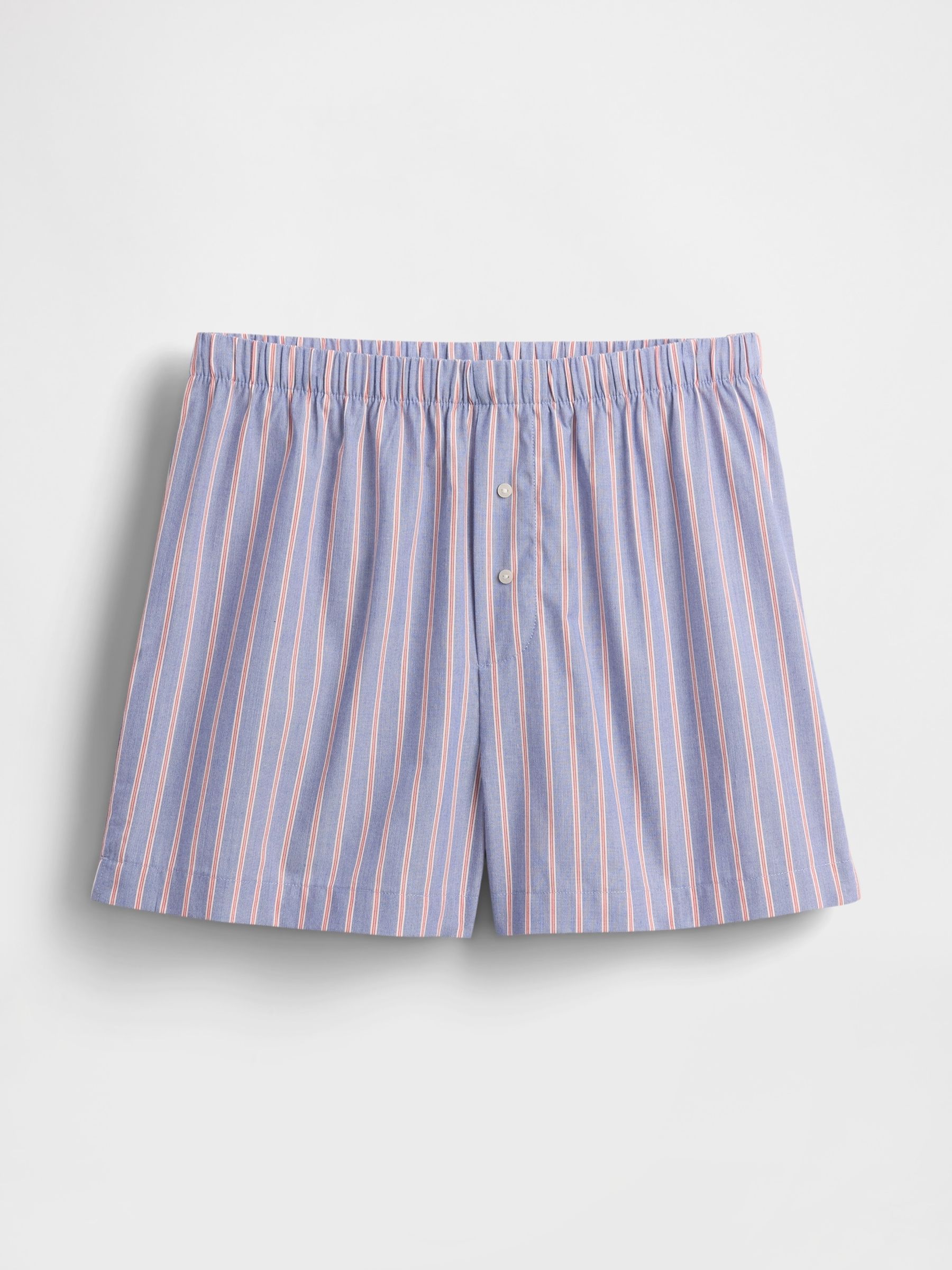 Blue Stripe Short 100% Cotton Poplin Pyjama Bottoms - Image 3 of 3