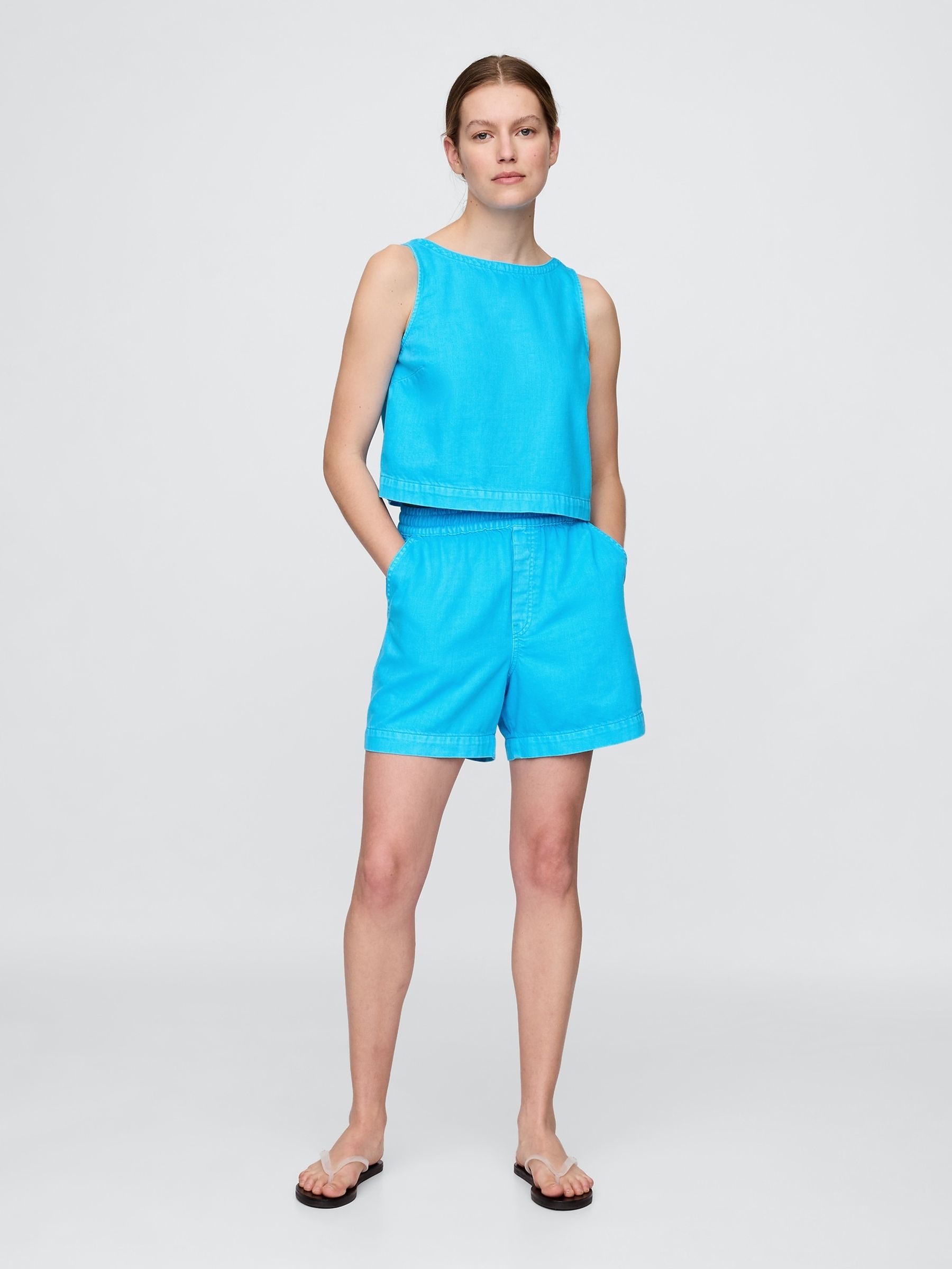 Blue UltraSoft Denim Shell Vest Top - Image 3 of 5