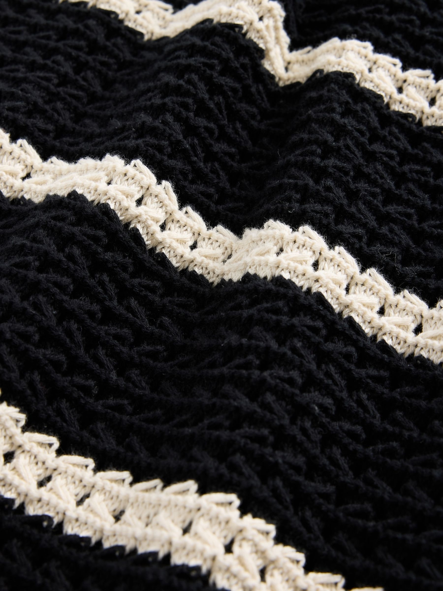 Black/White Stripe Crochet Maxi Dress - Image 5 of 5