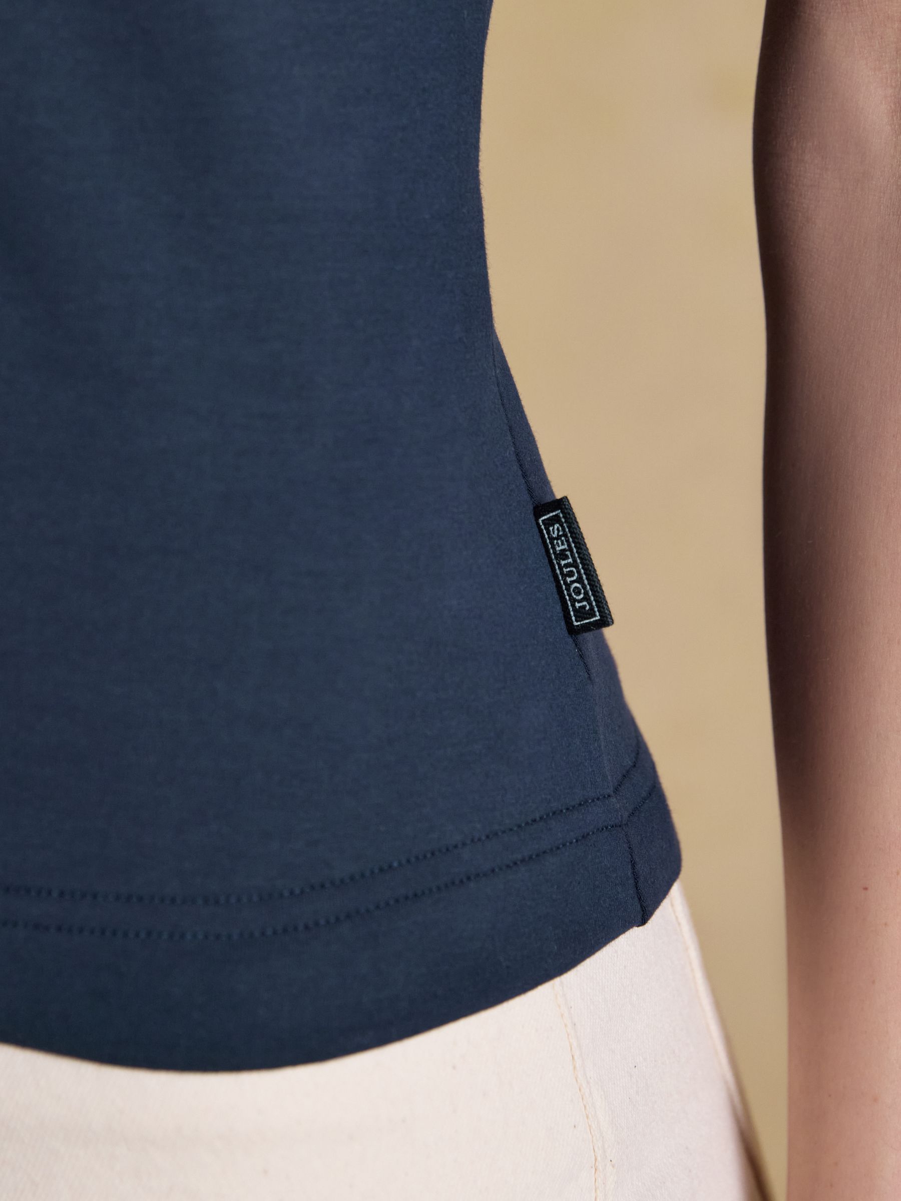 Lola Navy Double Layer Front Cotton Rich Boat Neck Vest - Image 5 of 6