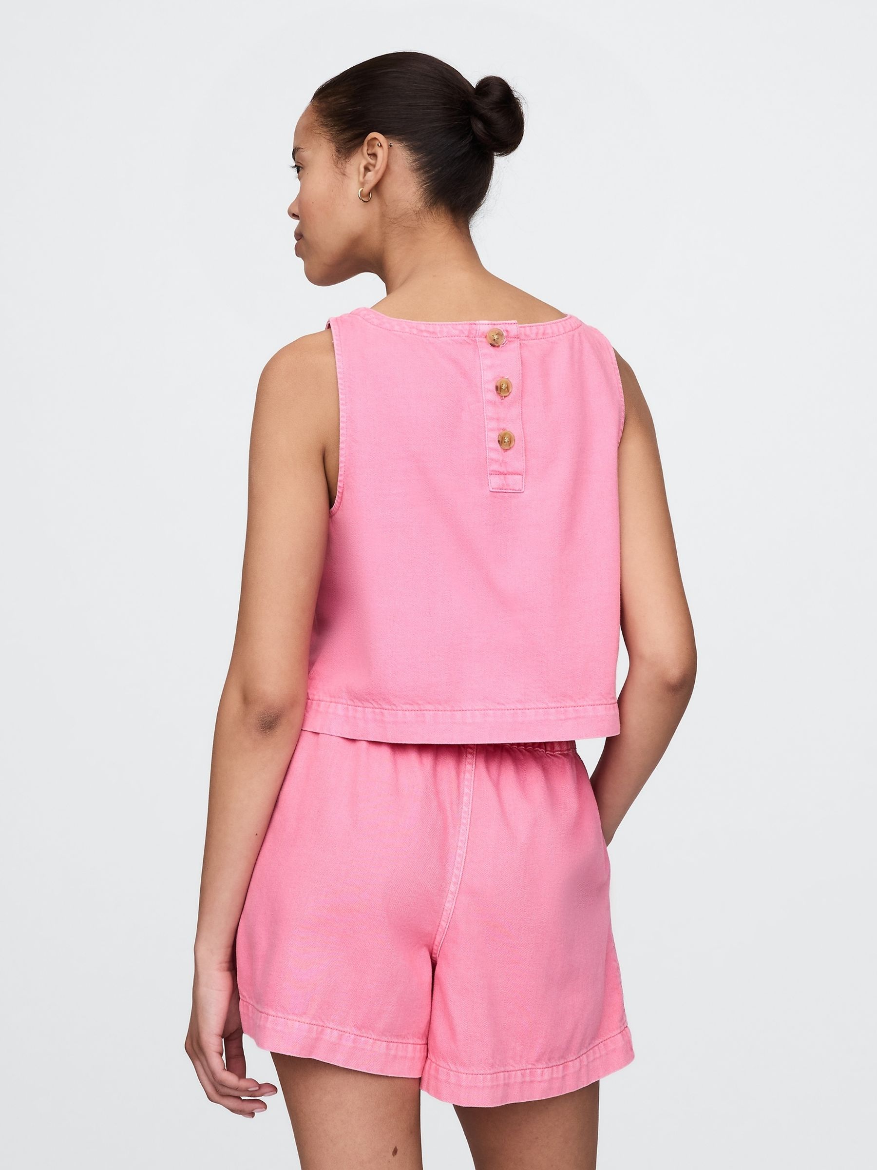 Pink UltraSoft Denim Shell Vest Top - Image 2 of 4