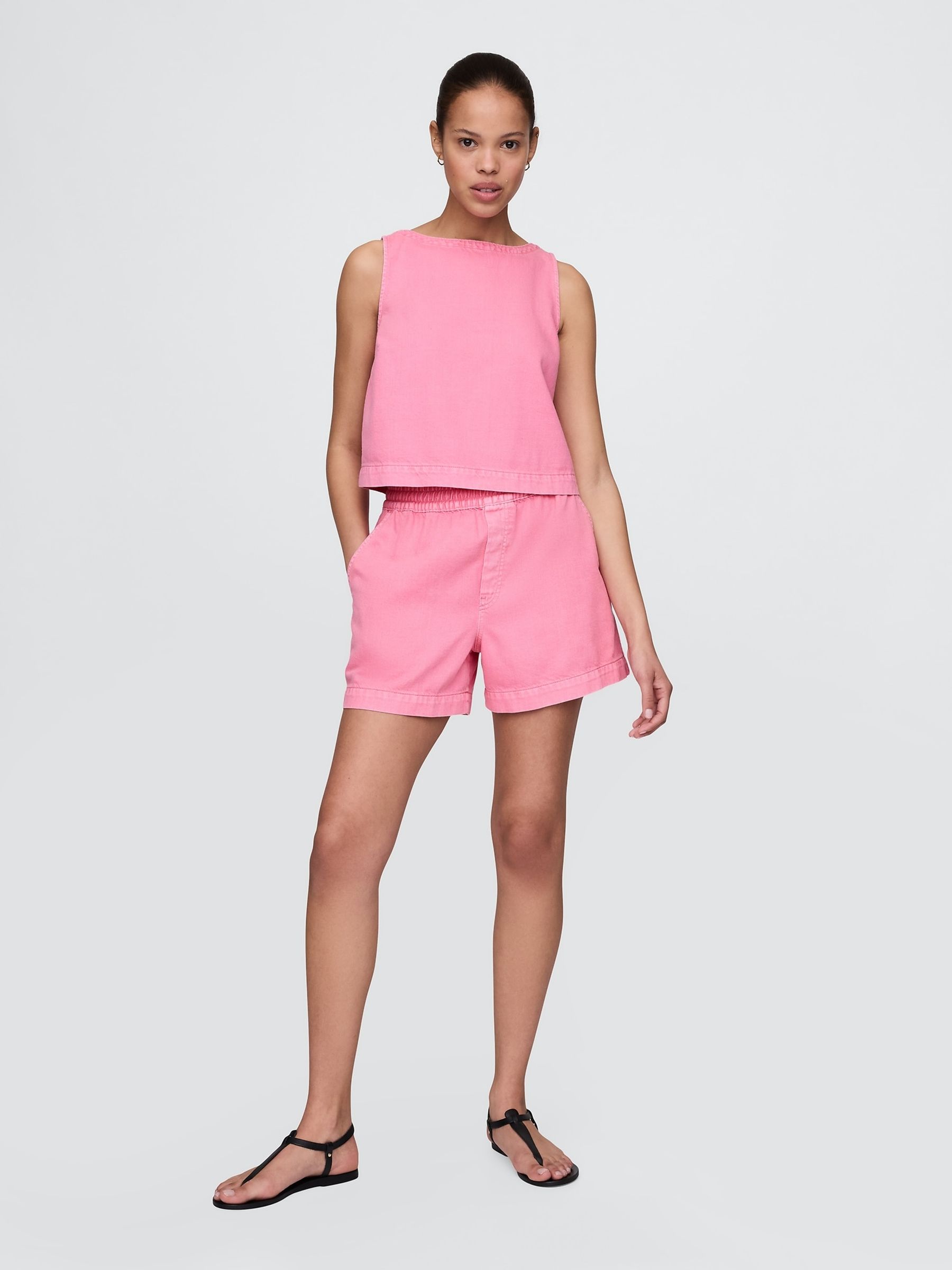 Pink UltraSoft Denim Shell Vest Top - Image 3 of 4