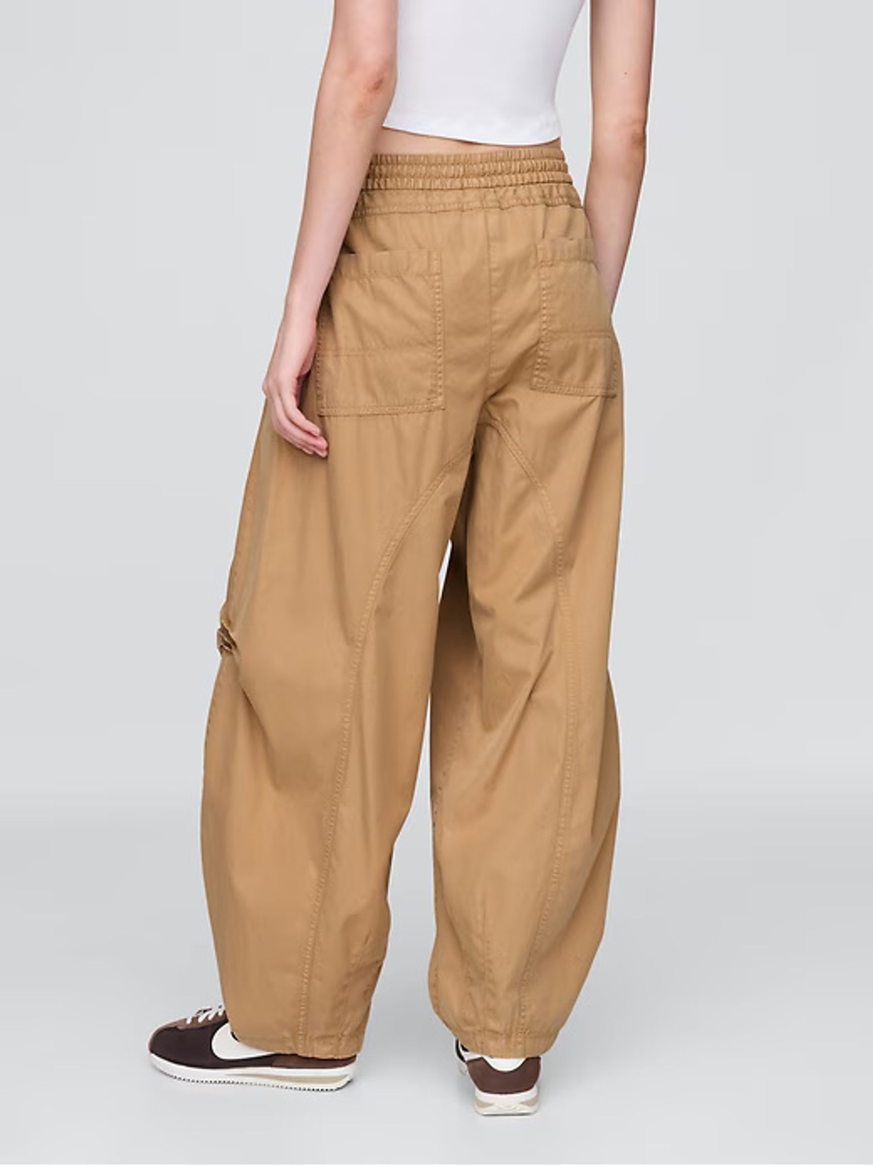 Brown Mid Rise Twill Barrel Trousers - Image 2 of 13