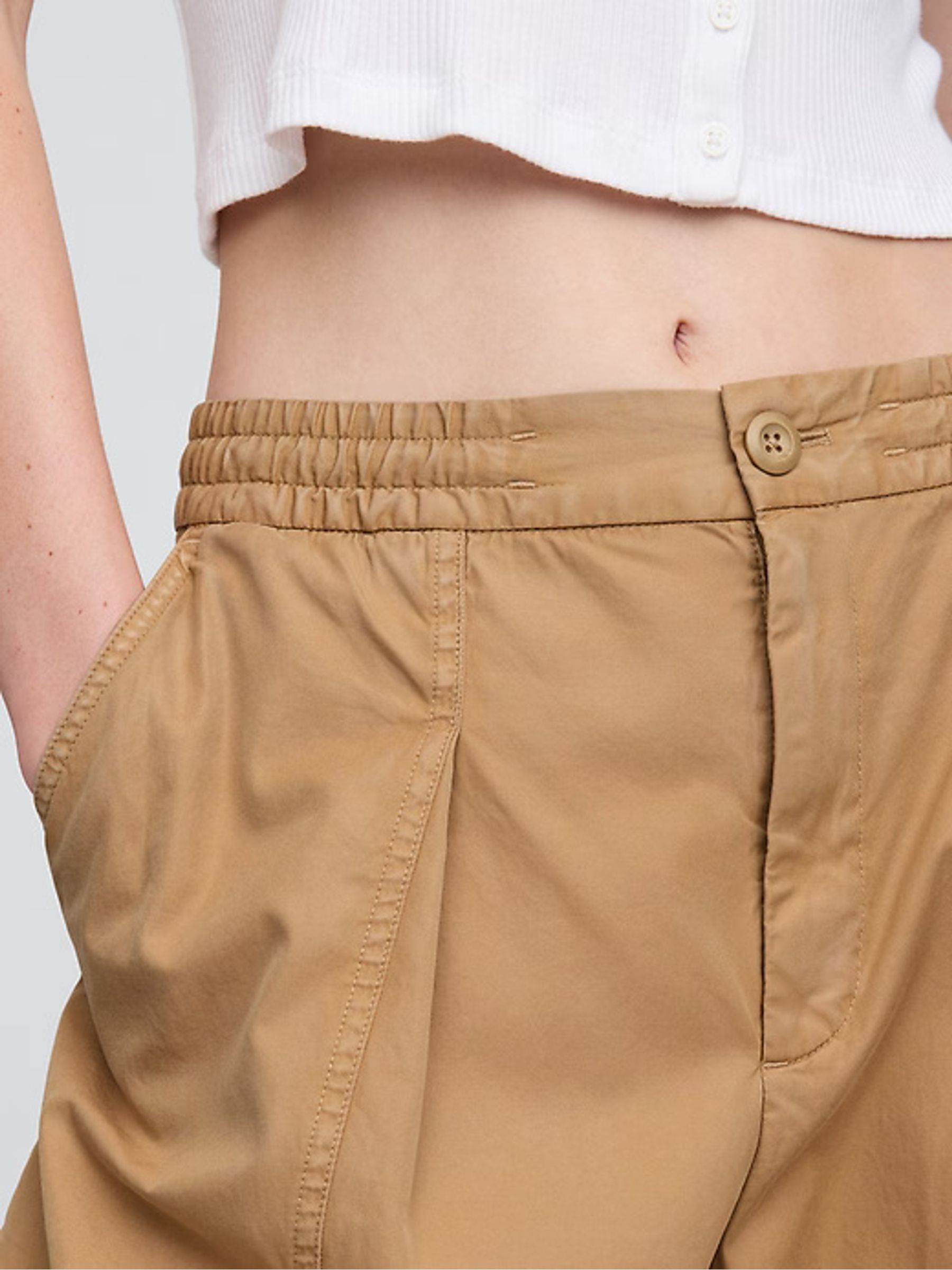 Brown Mid Rise Twill Barrel Trousers - Image 7 of 13
