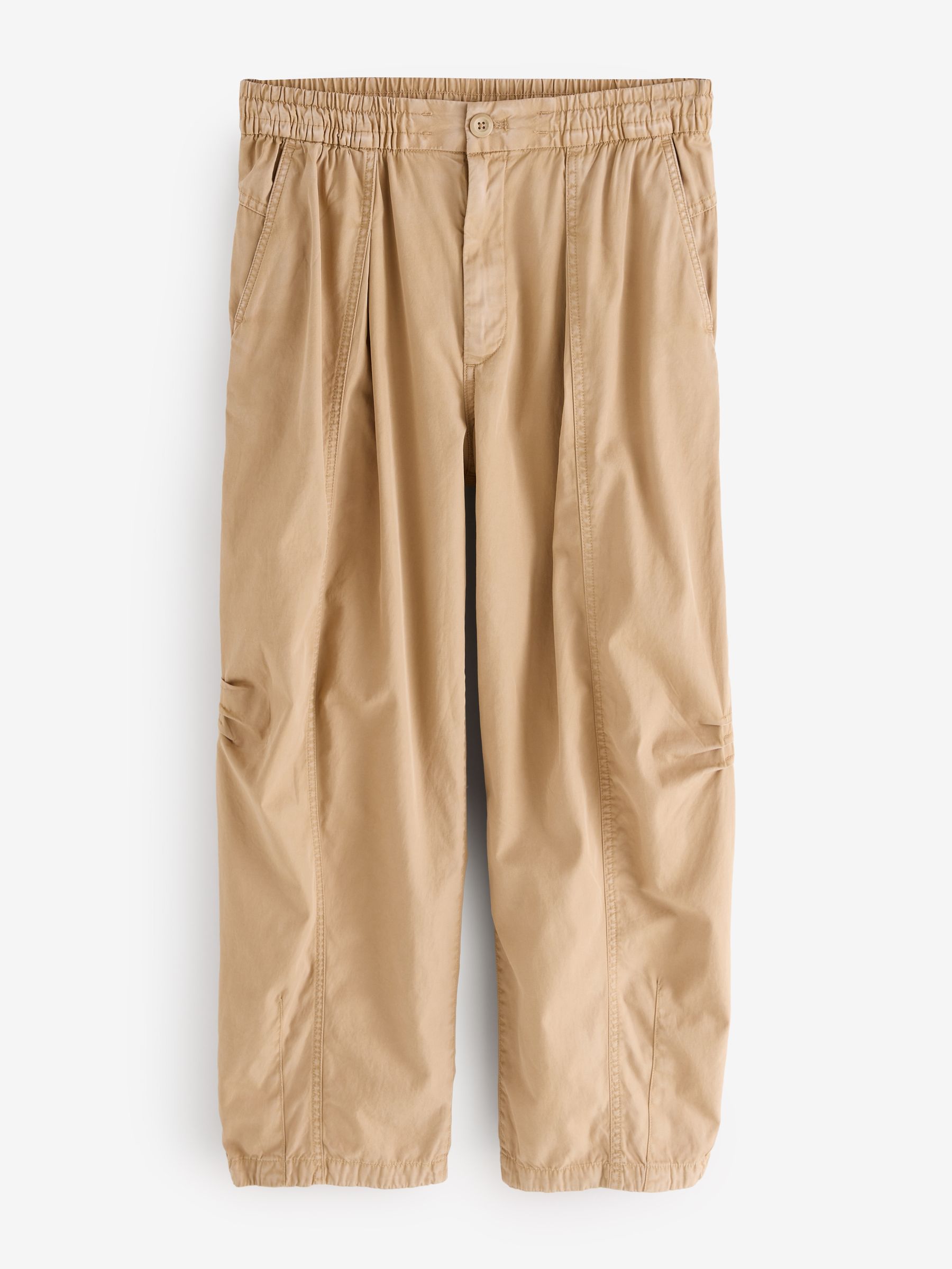 Brown Mid Rise Twill Barrel Trousers - Image 8 of 13