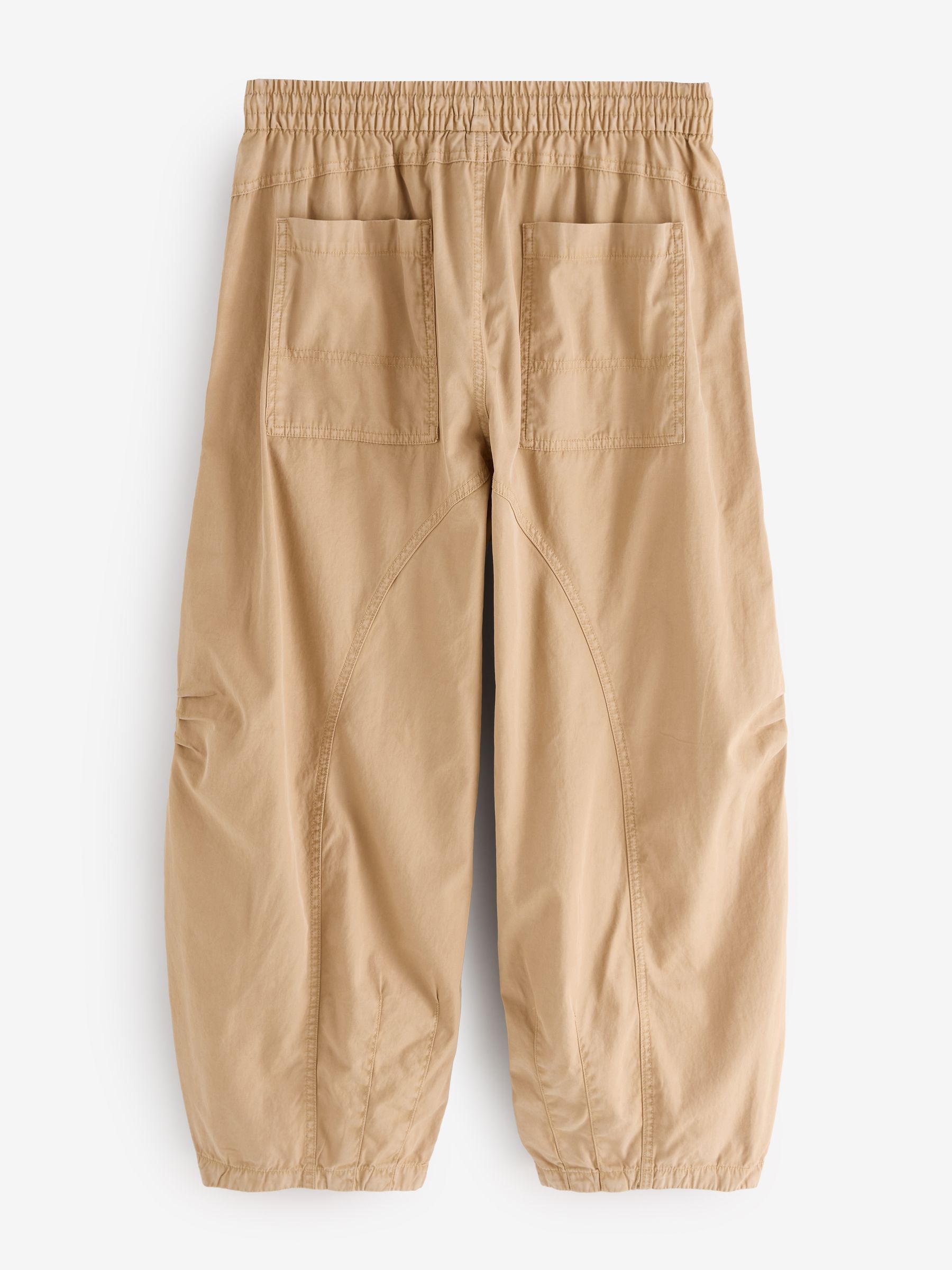Brown Mid Rise Twill Barrel Trousers - Image 9 of 13