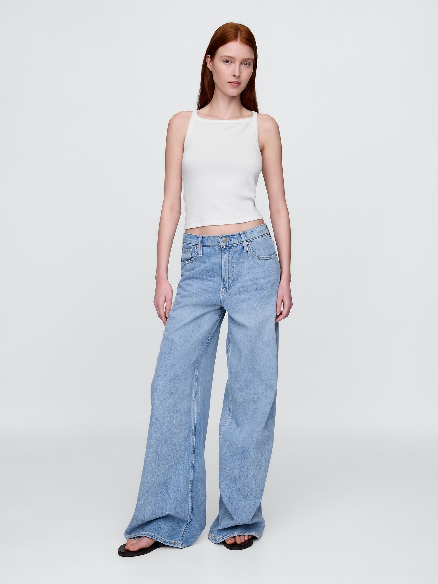 White Modern Apron-Neck Crop Vest - Image 3 of 4
