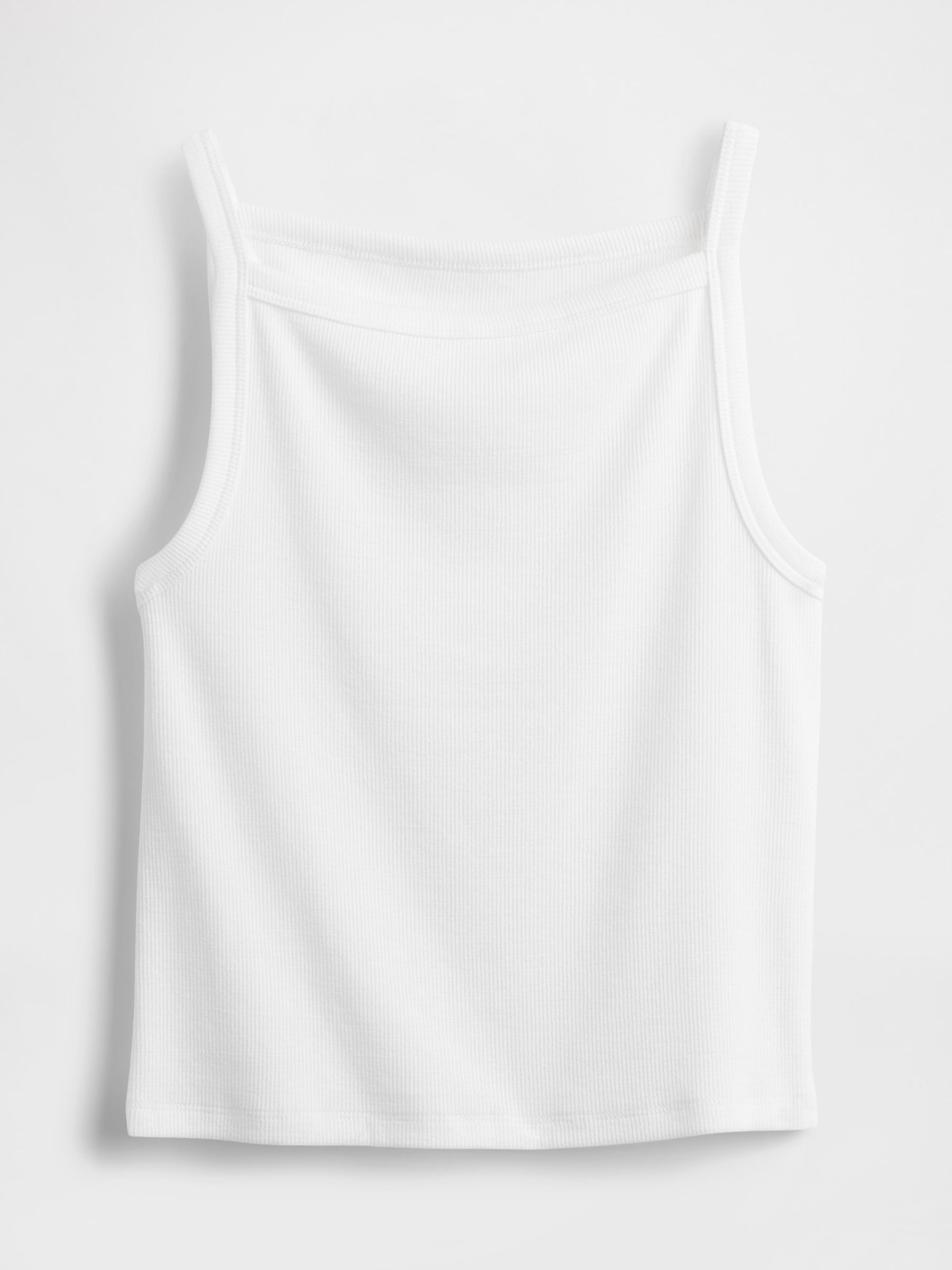 White Modern Apron-Neck Crop Vest - Image 4 of 4