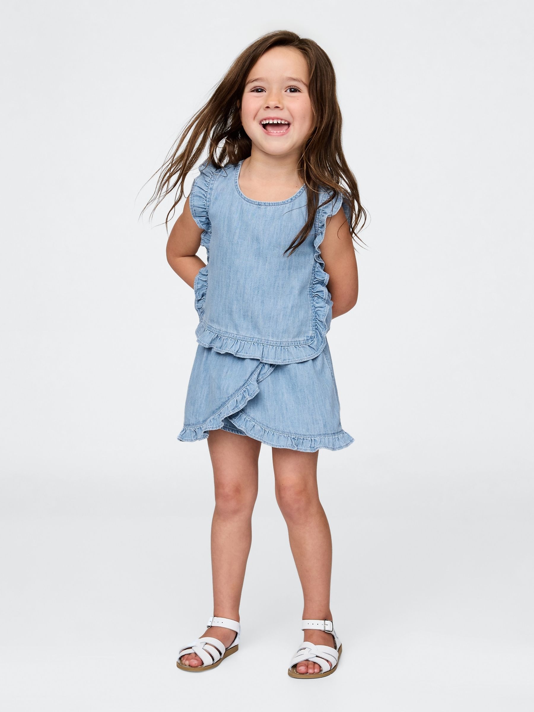 Blue Denim Ruffle Skort Set (6mths-5yrs) - Image 1 of 3