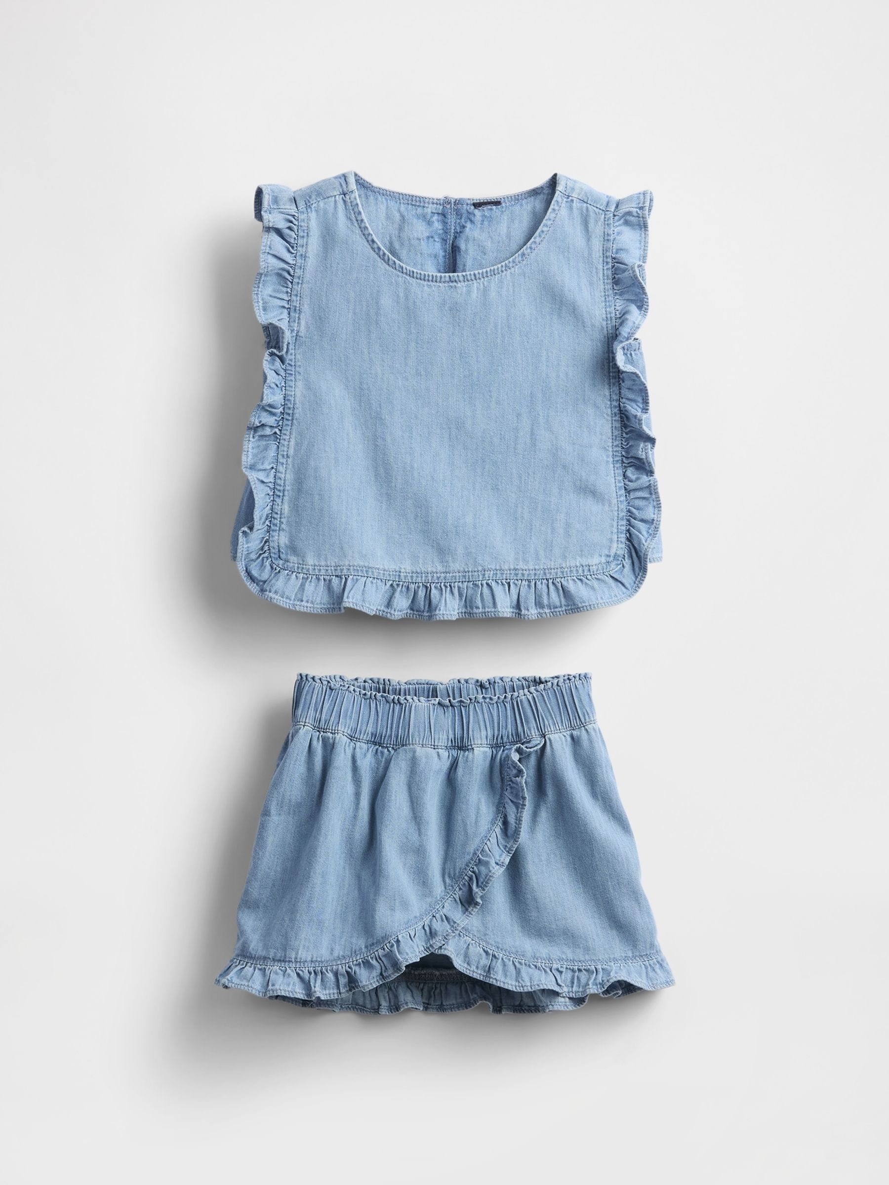 Blue Denim Ruffle Skort Set (6mths-5yrs) - Image 2 of 3