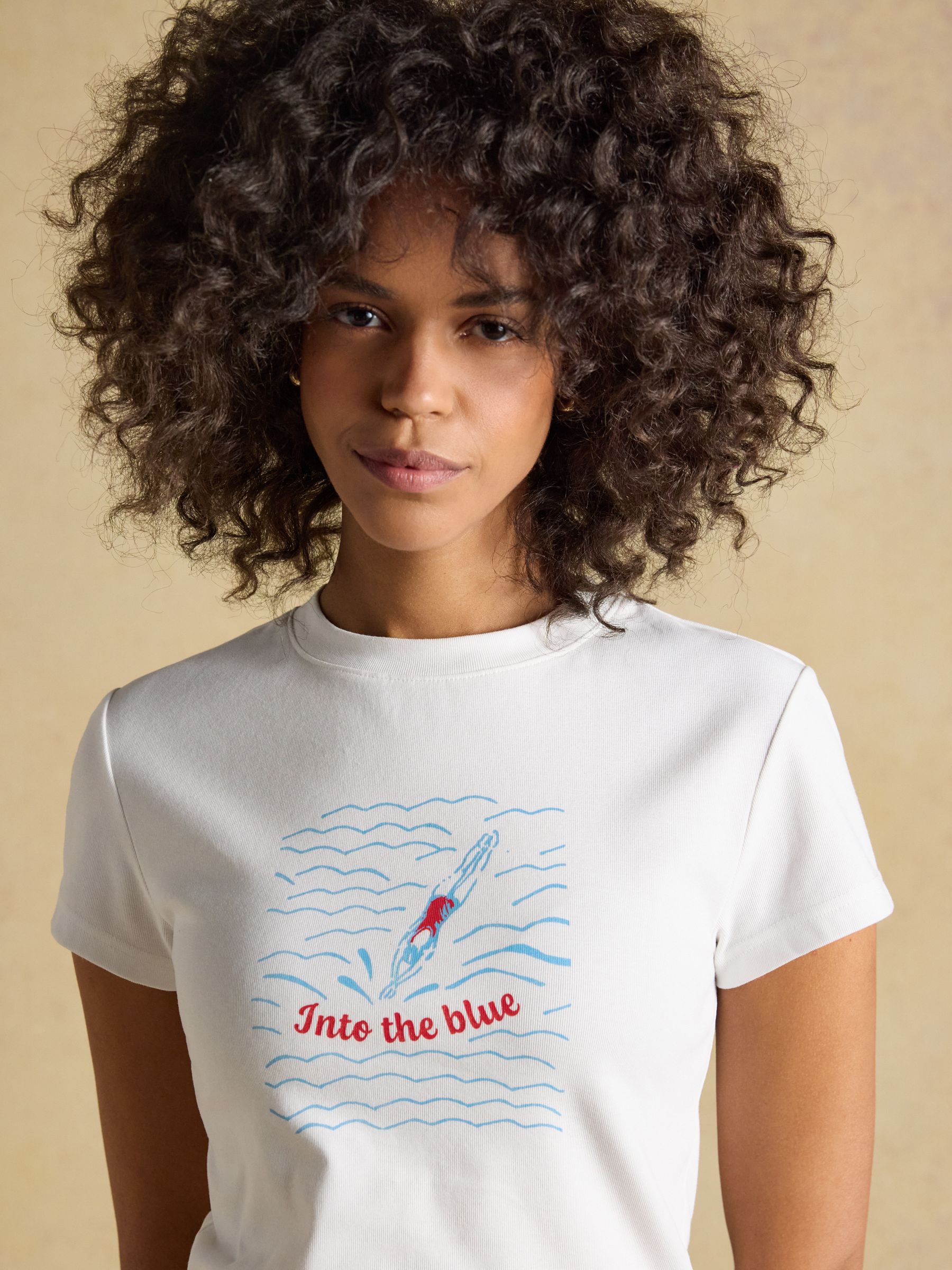 White Into The Blue Fitted Graphic Cotton Rich T-Shirt - Image 7 of 11