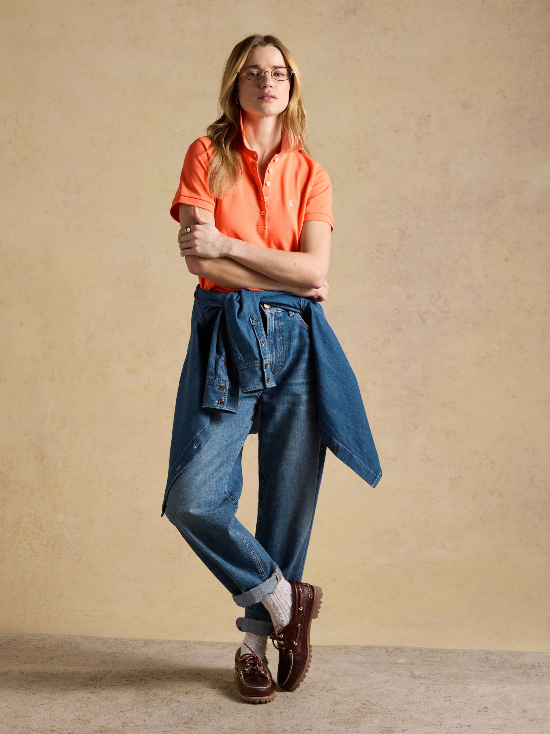 Woody Orange Cotton Pique Short Sleeve Polo Shirt - Image 3 of 10