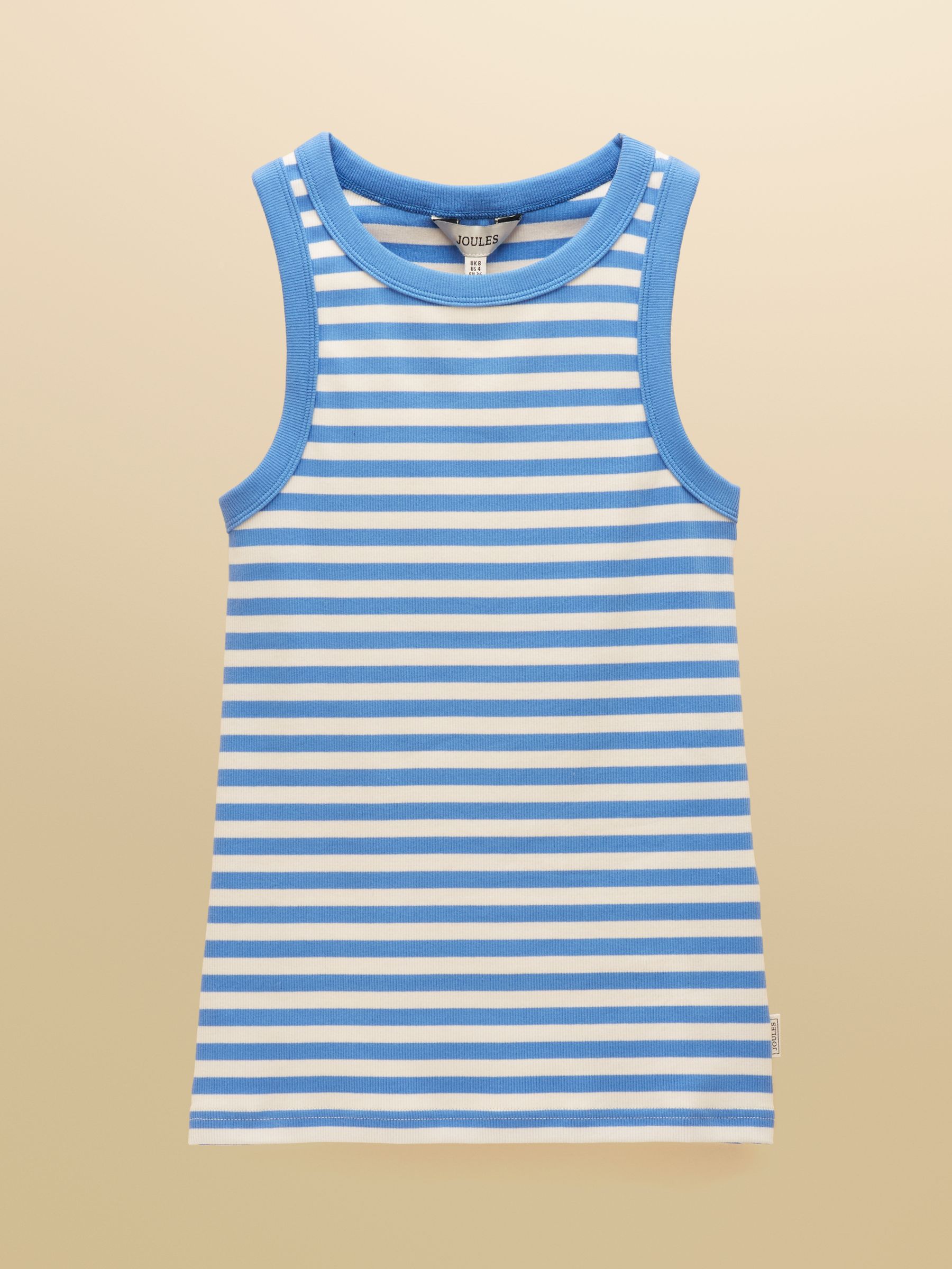 Sofia Blue Stripe Ribbed Cotton Rich Jersey Vest - Image 7 of 7