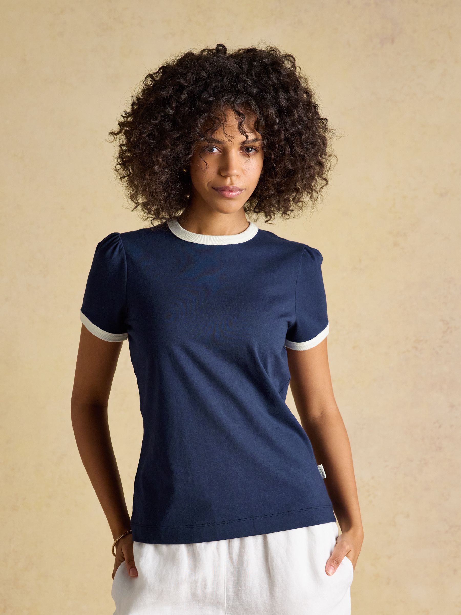 Erin Navy Short Sleeve Jersey T-Shirt - Image 1 of 7