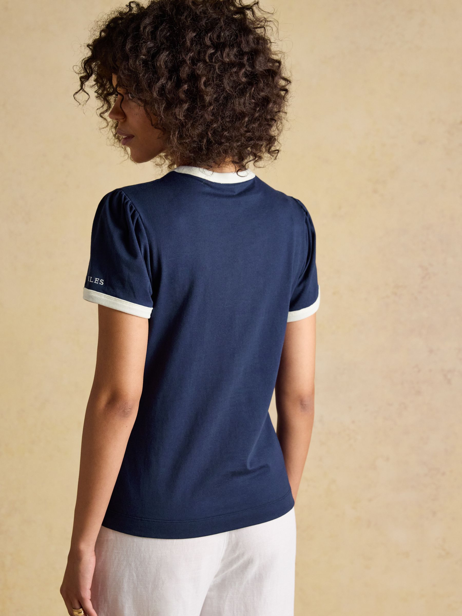 Erin Navy Short Sleeve Jersey T-Shirt - Image 2 of 7