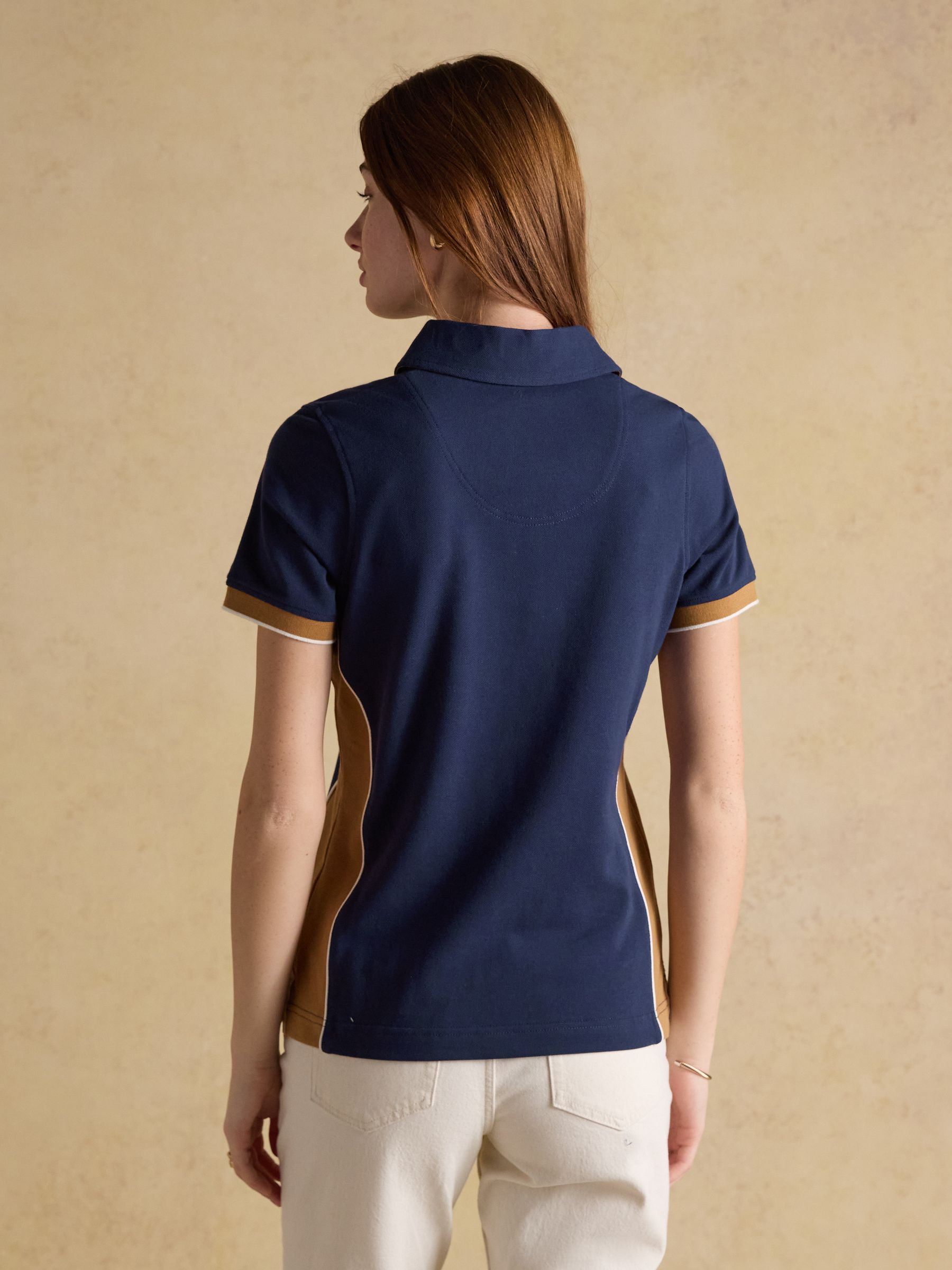 Beaufort Navy & Brown Embroidered Short Sleeve Polo Shirt - Image 2 of 6