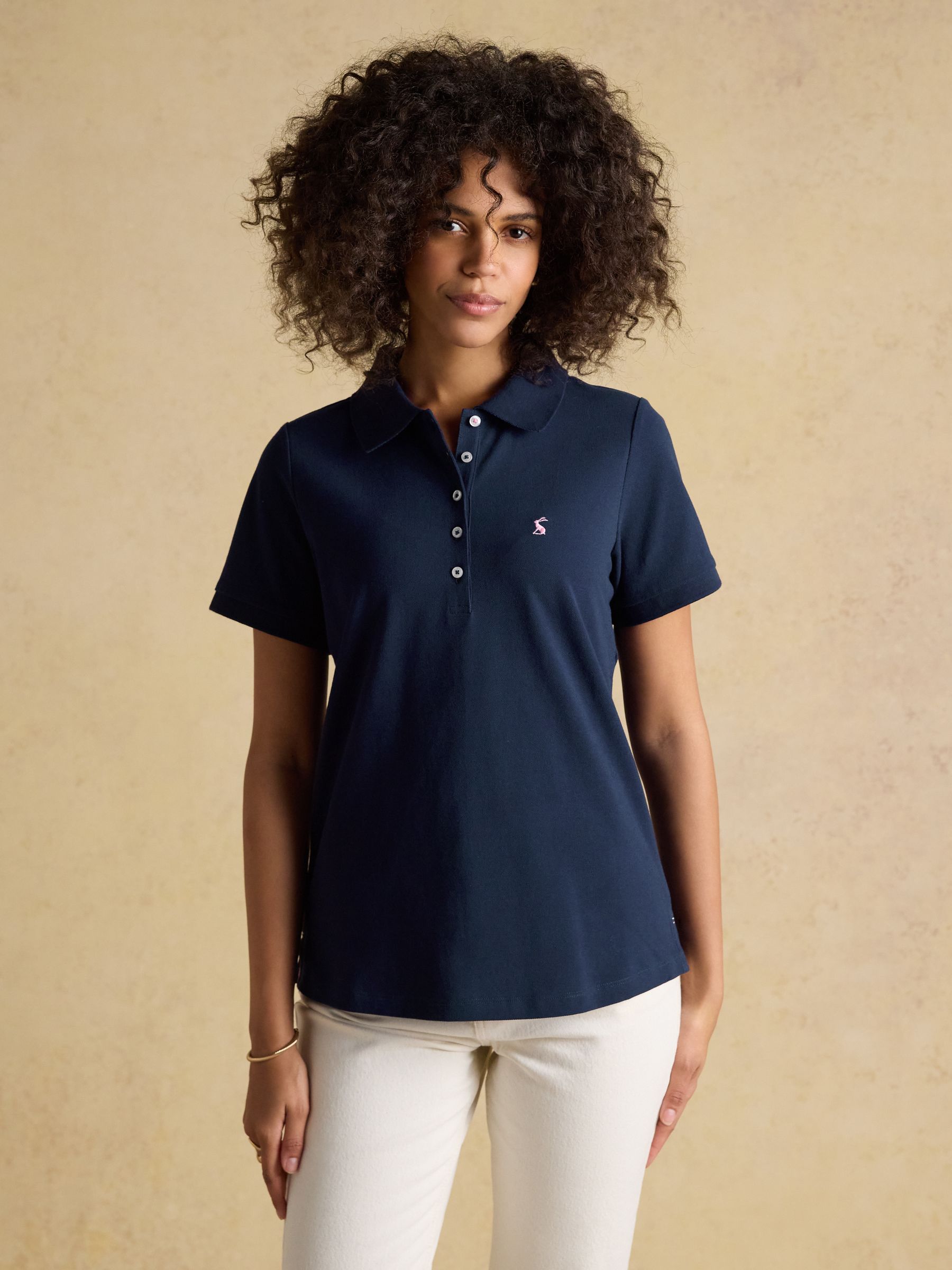 Woody Navy Cotton Pique Short Sleeve Polo Shirt - Image 1 of 10