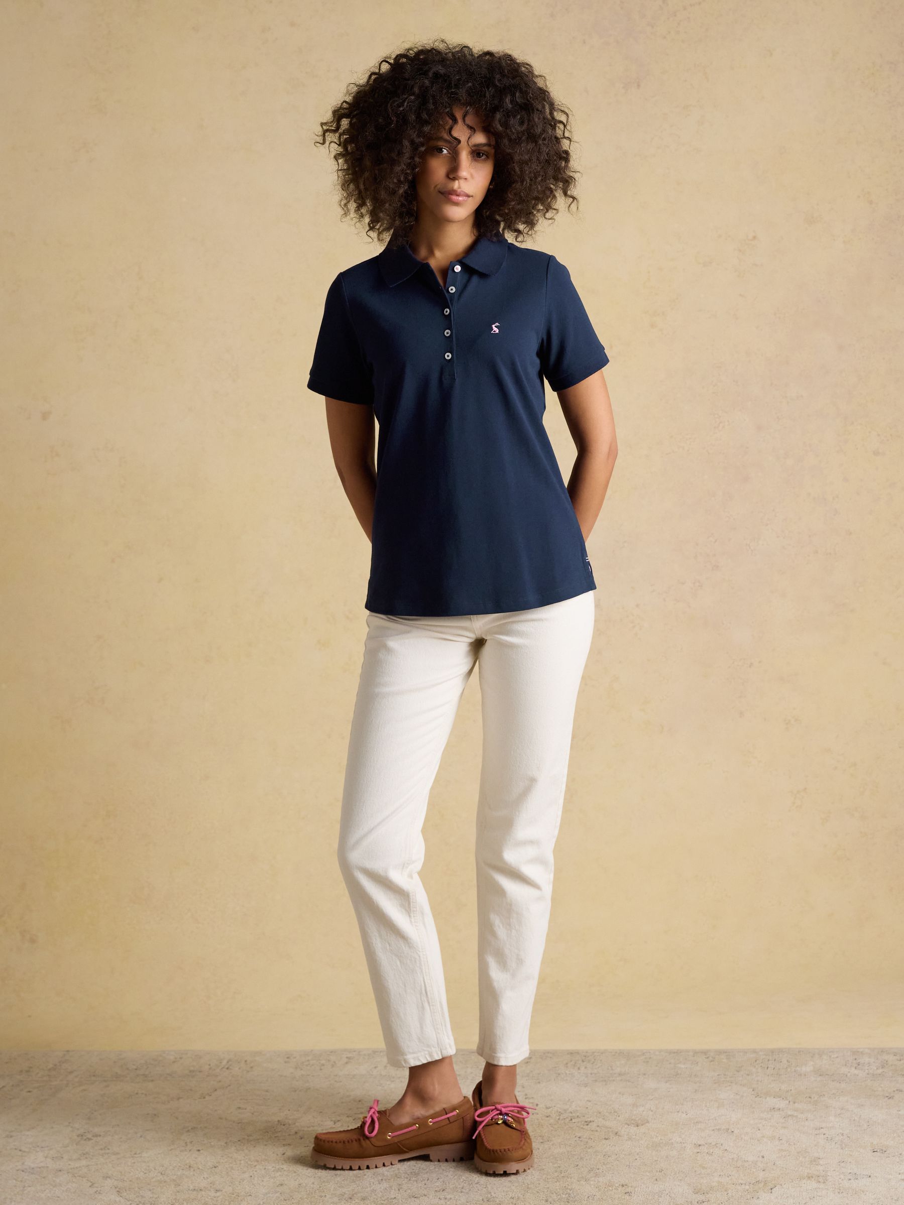 Woody Navy Cotton Pique Short Sleeve Polo Shirt - Image 5 of 10