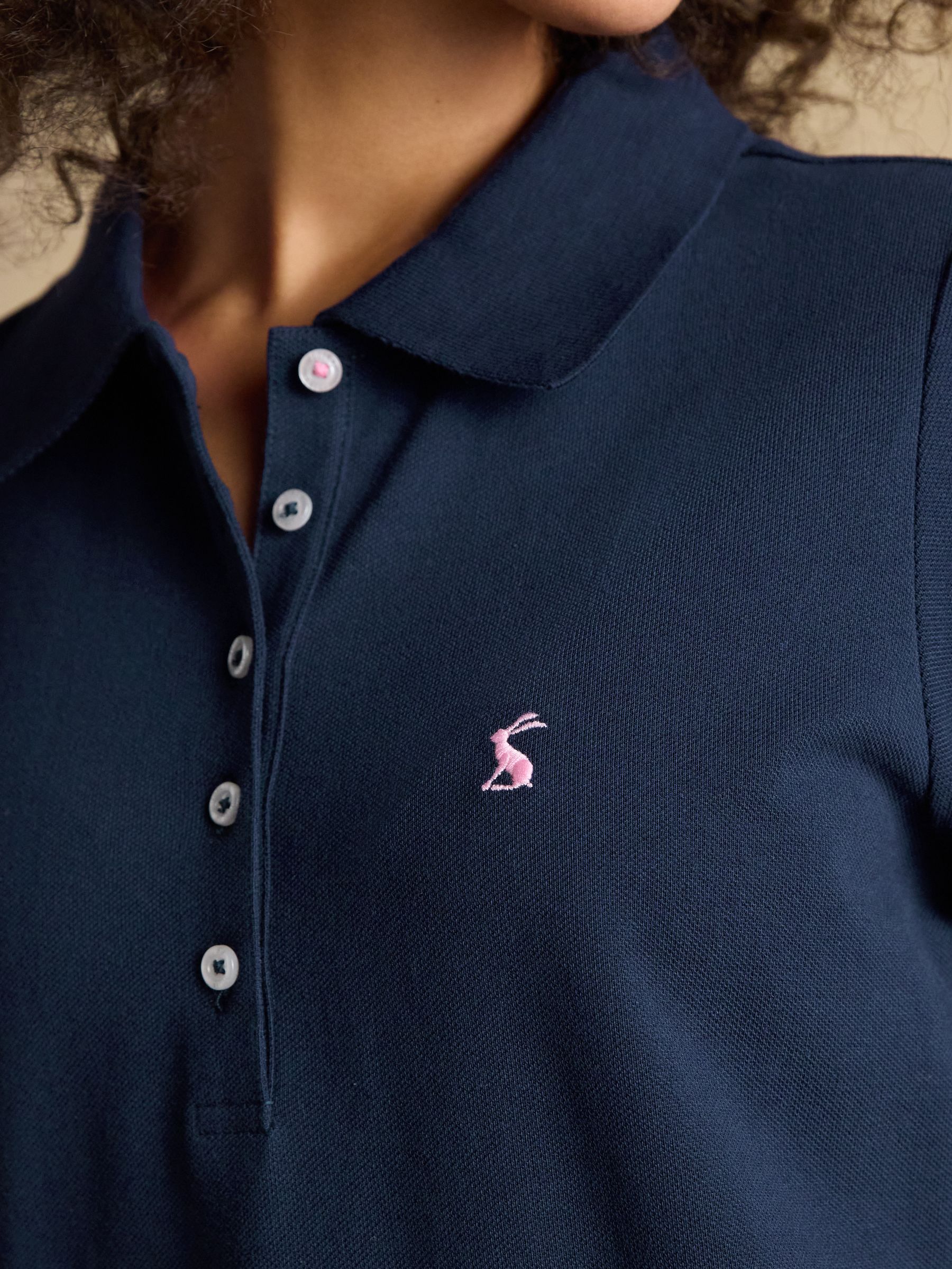 Woody Navy Cotton Pique Short Sleeve Polo Shirt - Image 8 of 10