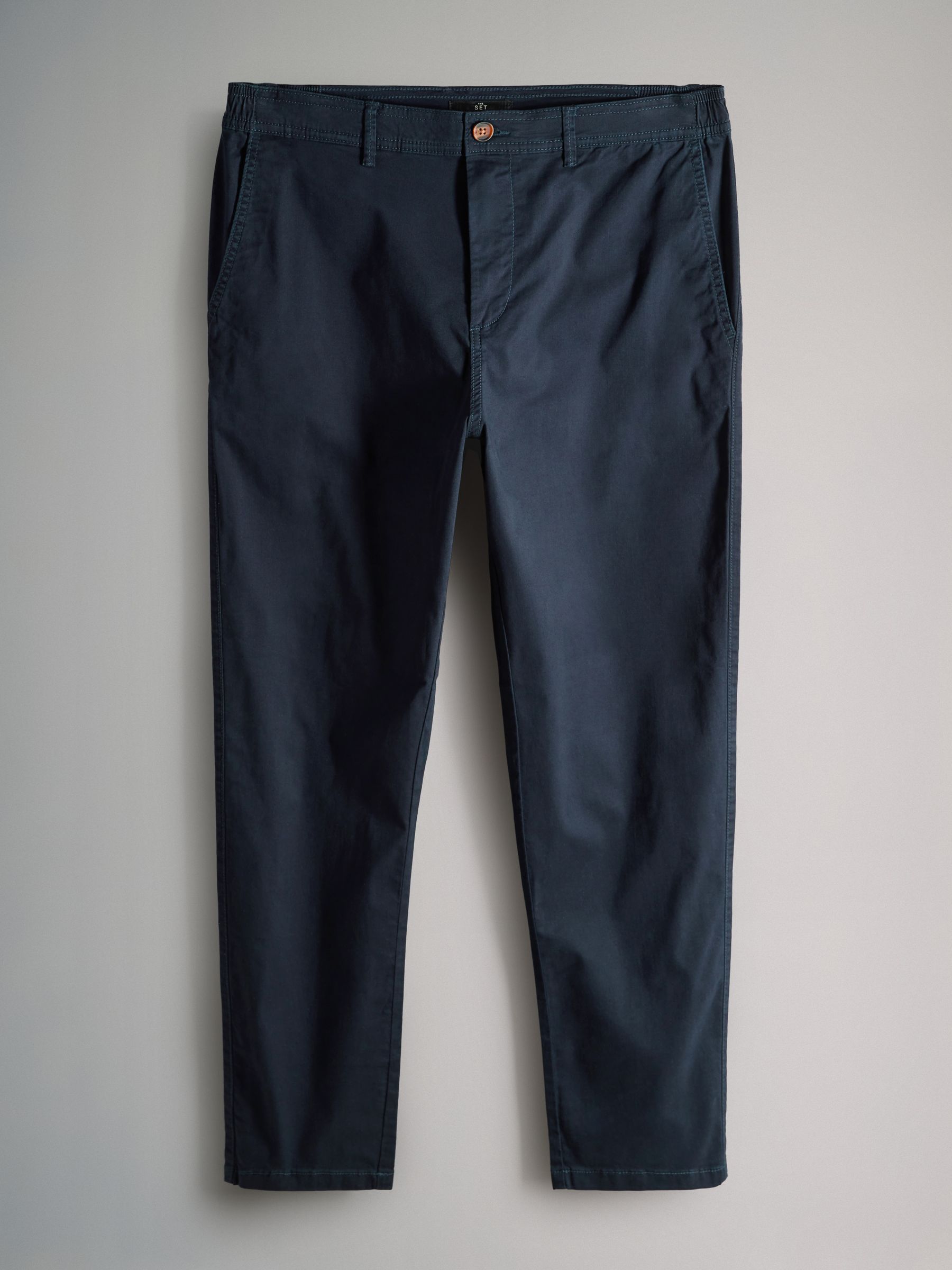 Navy/Tan Brown/Green 3 Pack Slim Leg Chino Trousers - Image 2 of 6