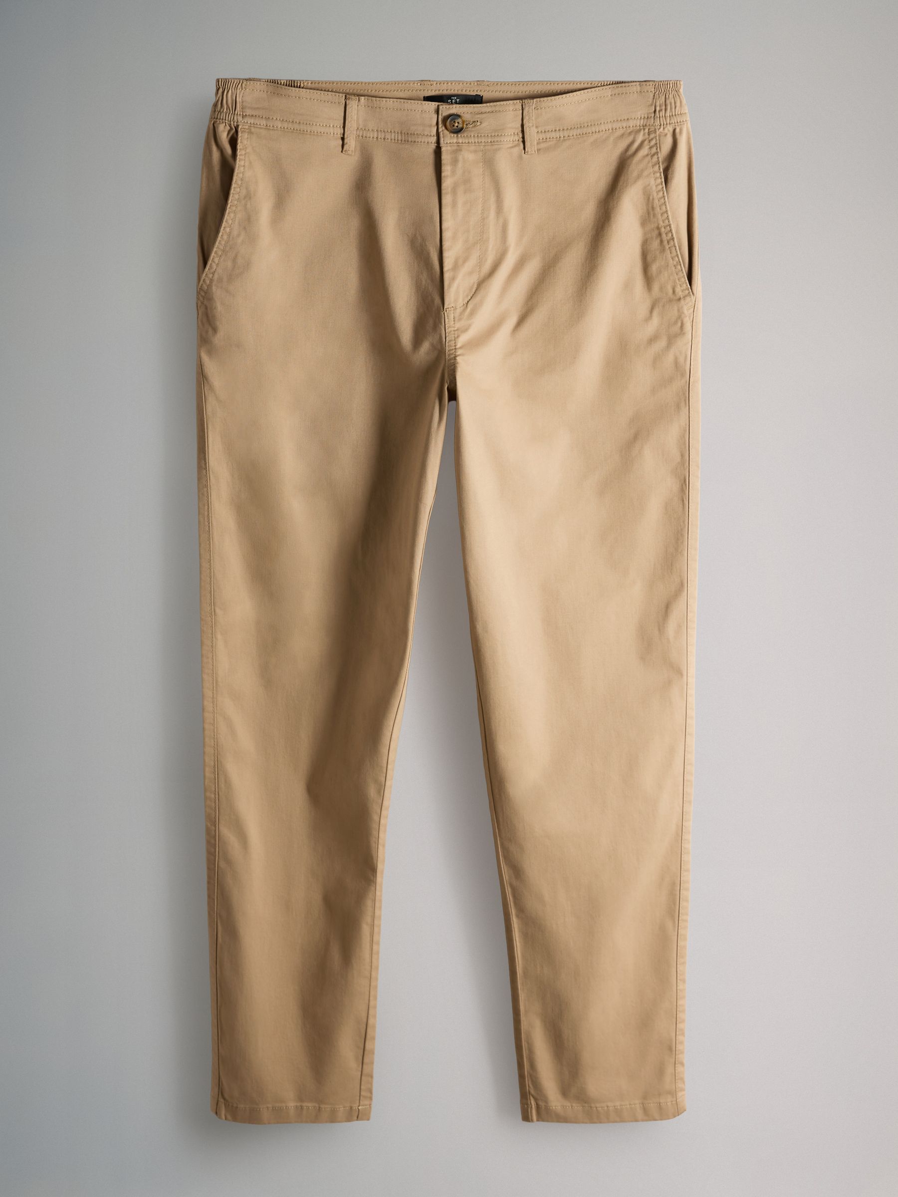 Navy/Tan Brown/Green 3 Pack Slim Leg Chino Trousers - Image 3 of 6