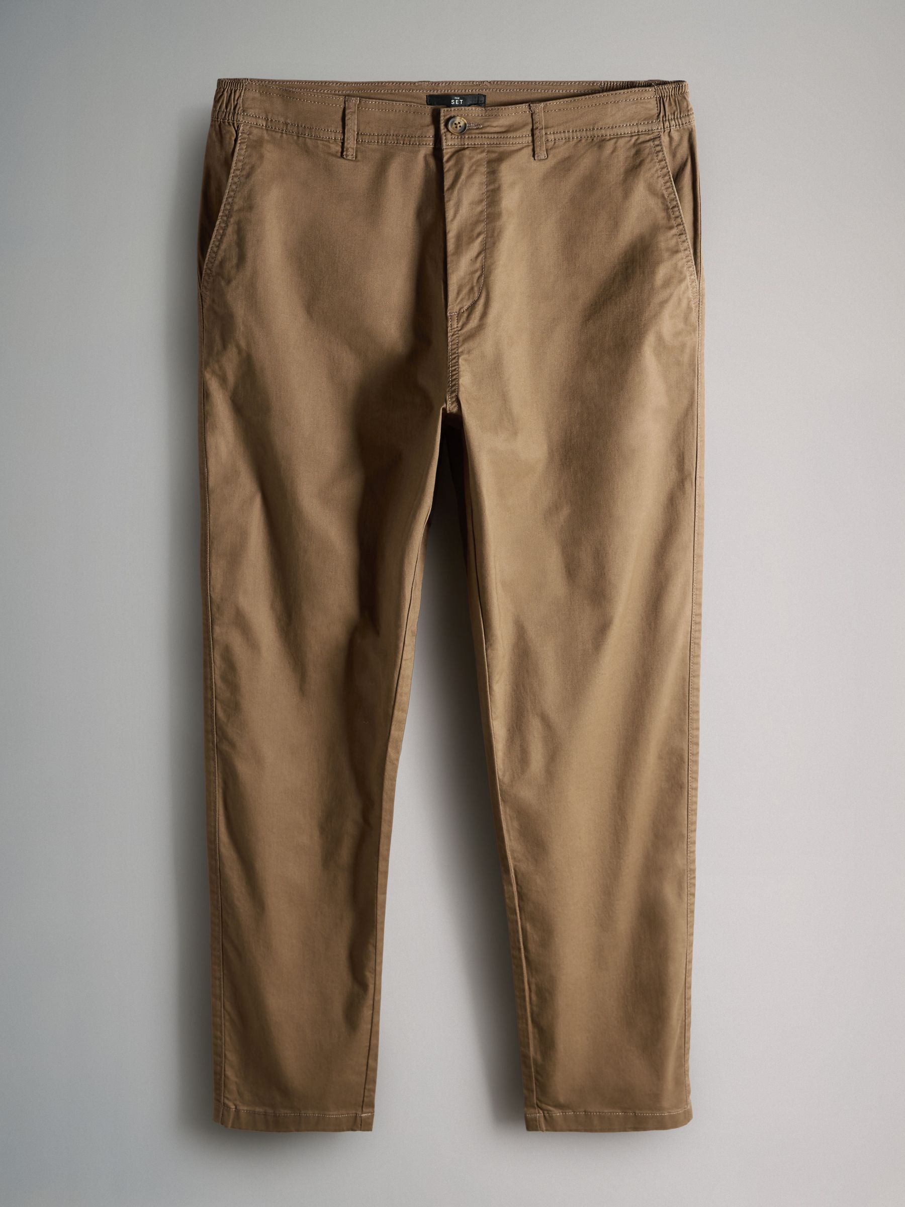 Navy/Tan Brown/Green 3 Pack Slim Leg Chino Trousers - Image 4 of 6