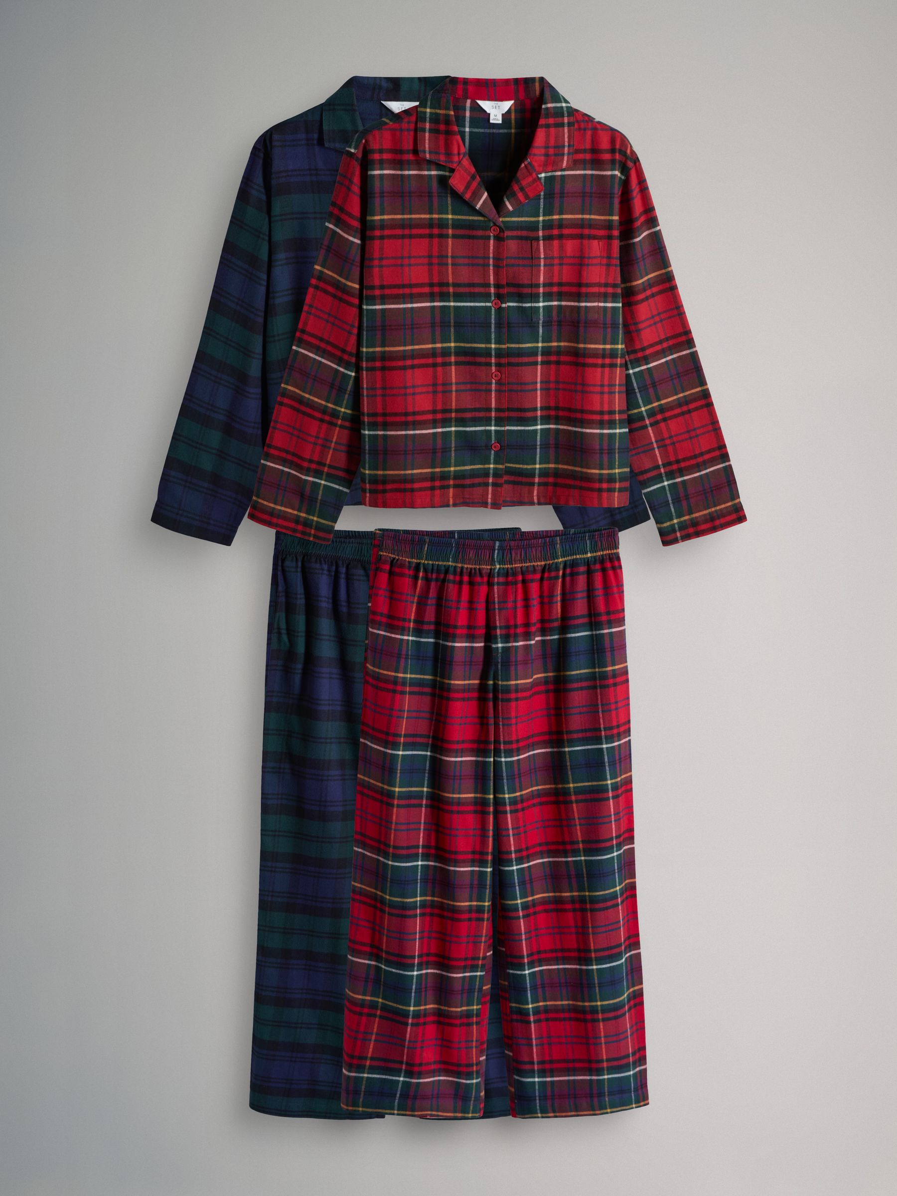 2 Pack Cotton Woven Check Pyjamas - Image 1 of 8