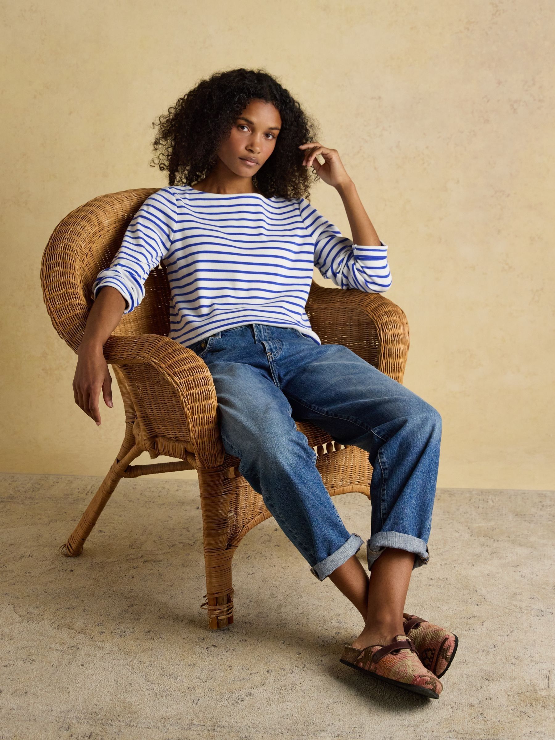 Harbour Blue & Pink Stripe Boat Neck Breton Tops 2 Pack - Image 8 of 11