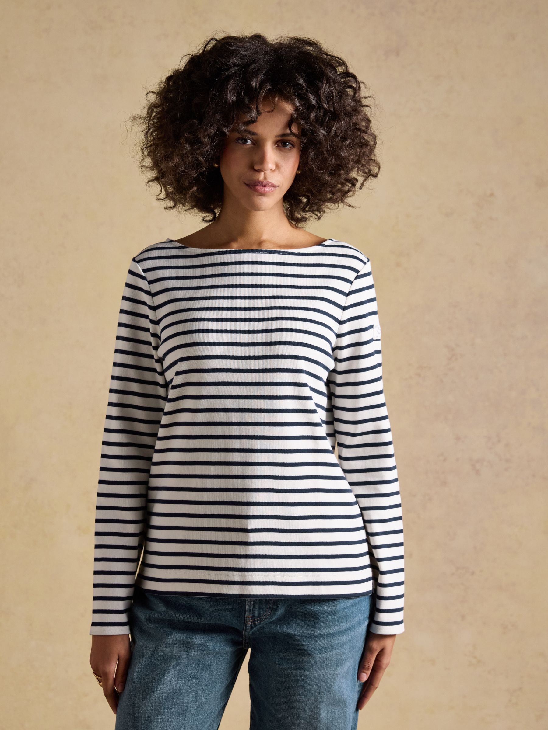 Harbour Navy & Creme Striped Boat Neck Breton Tops (2 Pack) - Image 2 of 7