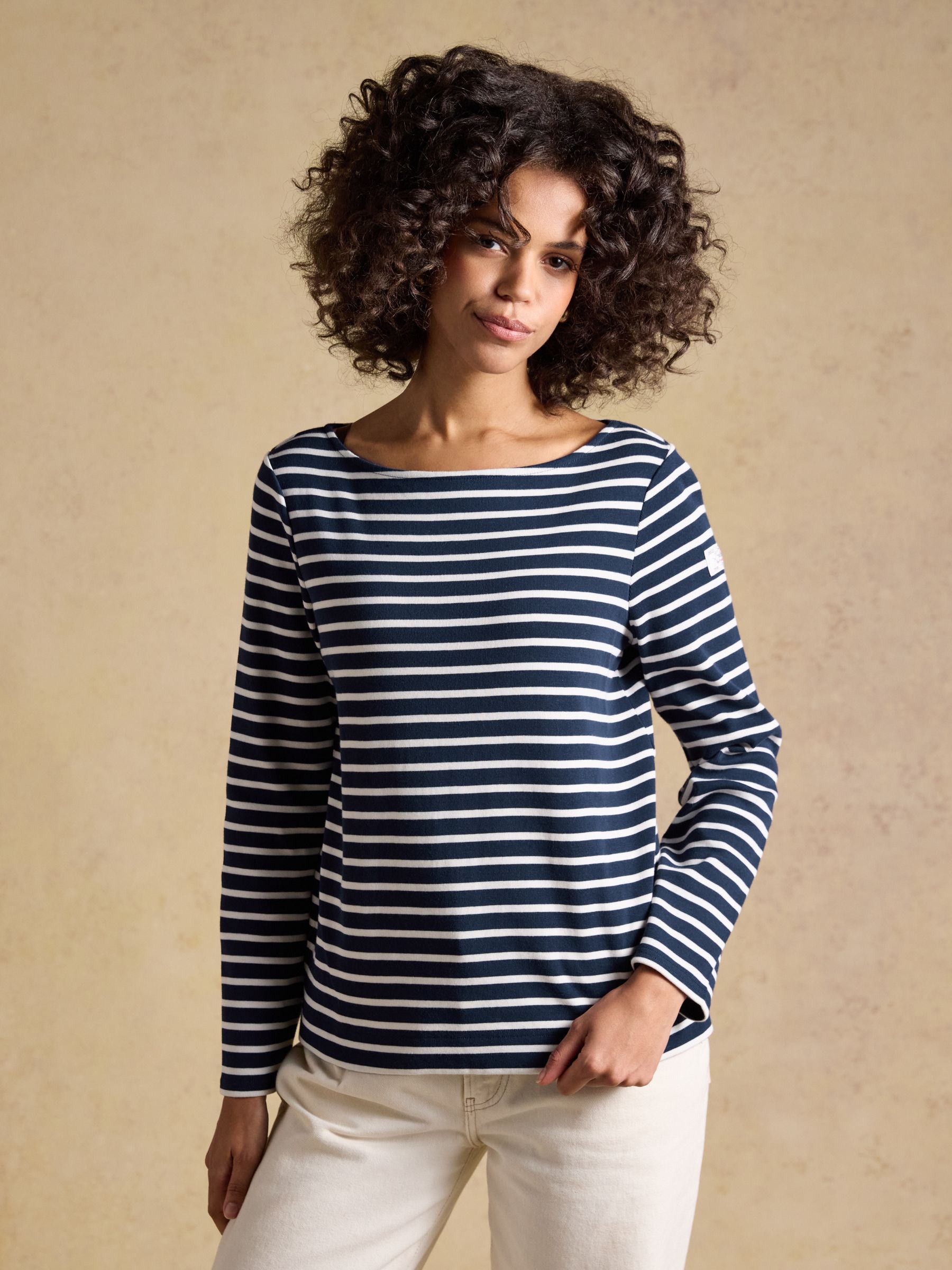 Harbour Navy & Creme Striped Boat Neck Breton Tops (2 Pack) - Image 3 of 7