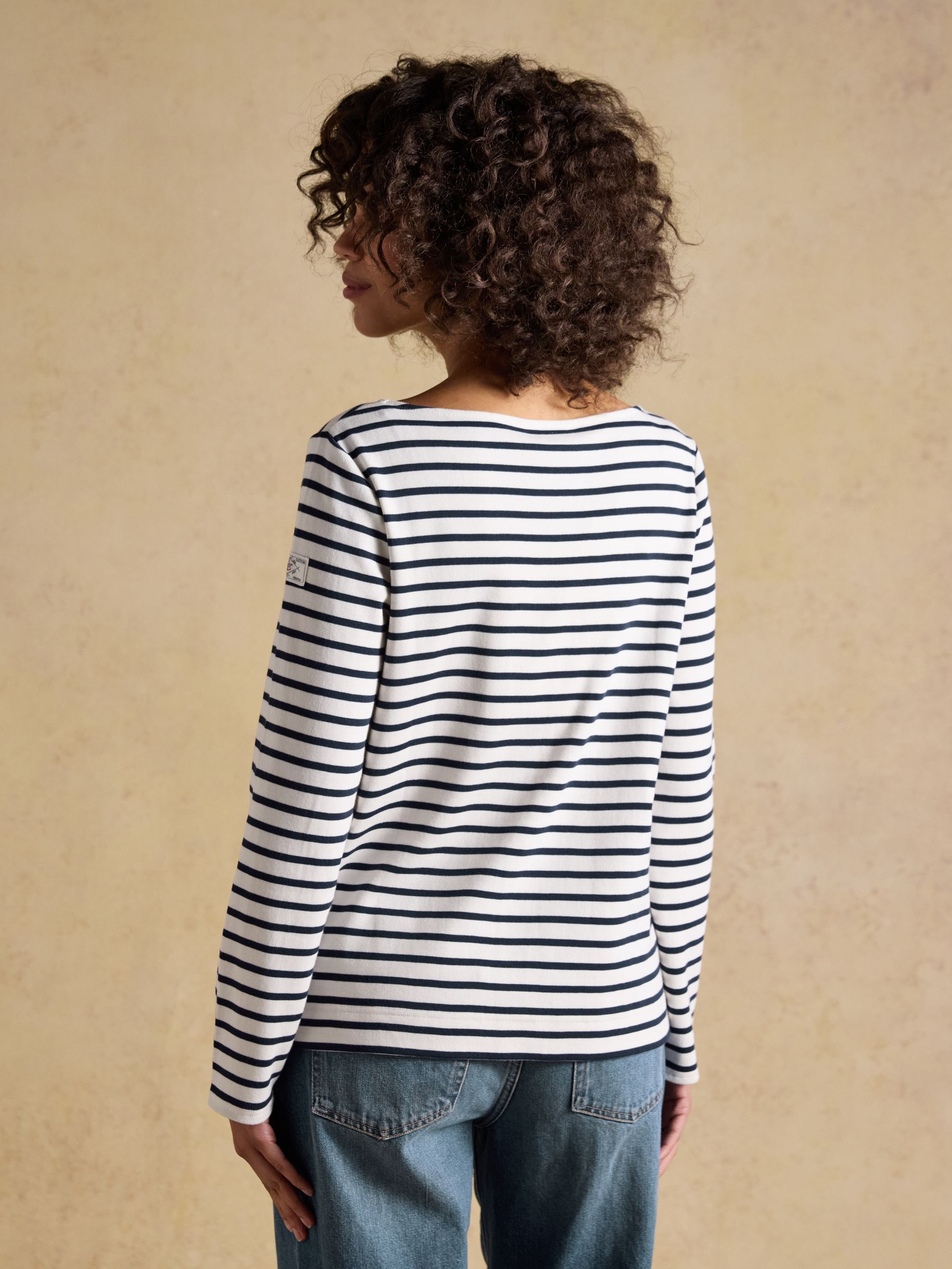 Harbour Navy & Creme Striped Boat Neck Breton Tops (2 Pack) - Image 4 of 7