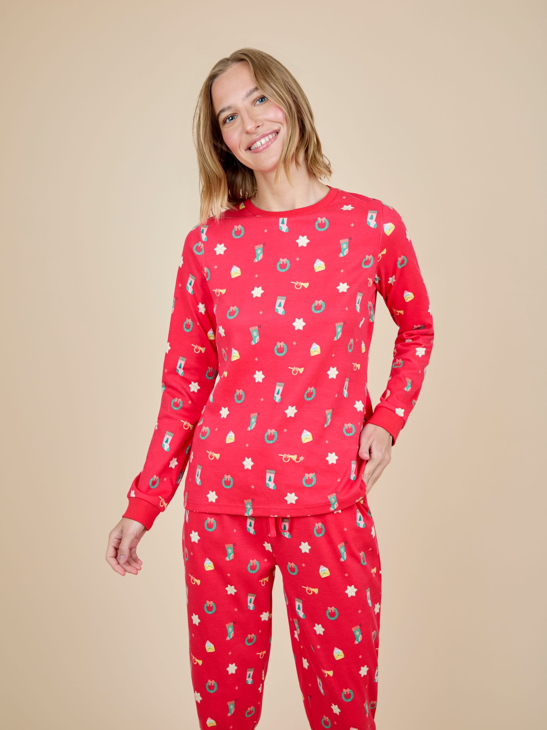 Red Womens Jersey Pyjamas Set - Image 4 of 5