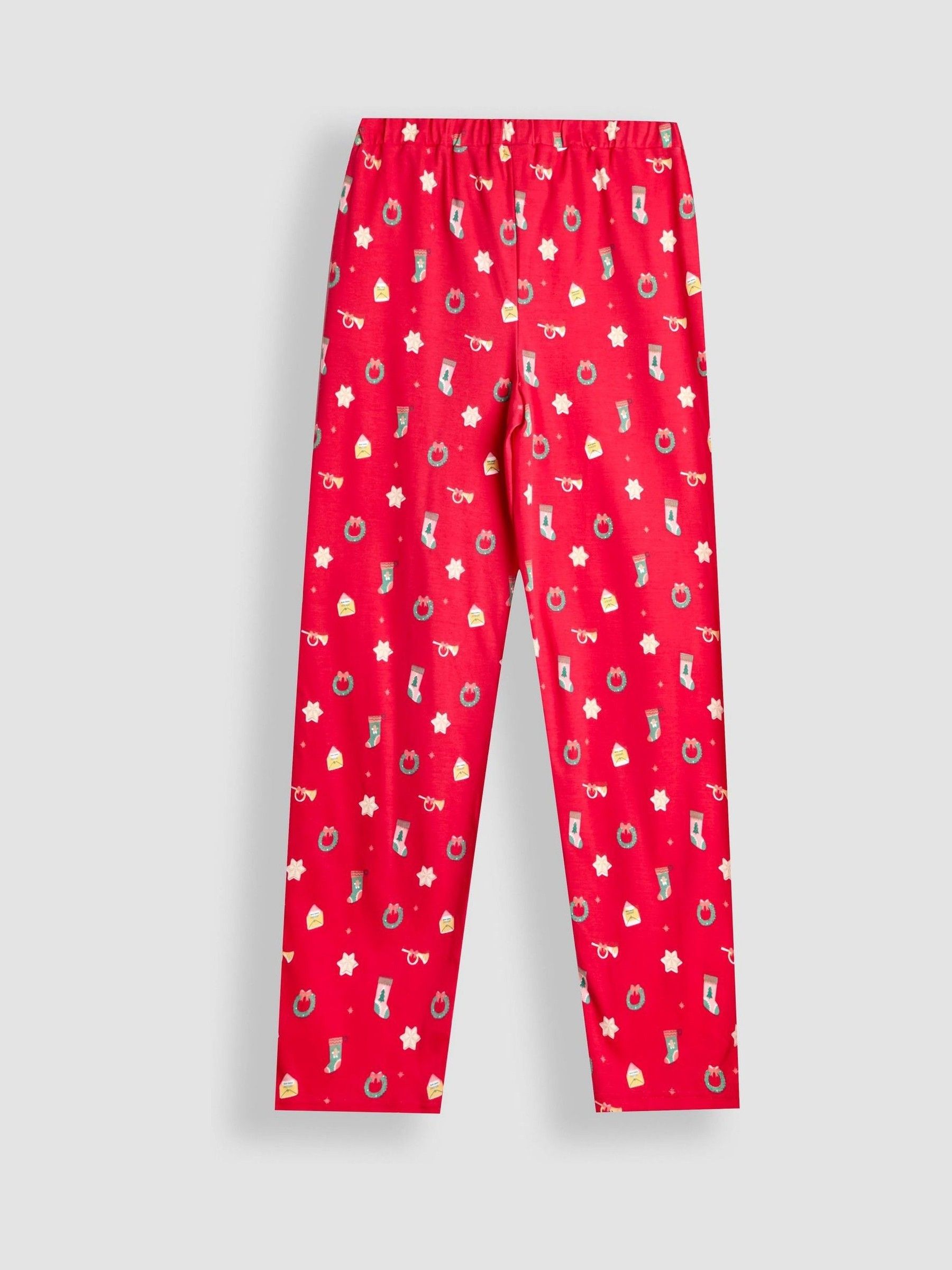 Red Men's Christmas Jersey Pyjama Set - Image 5 of 5