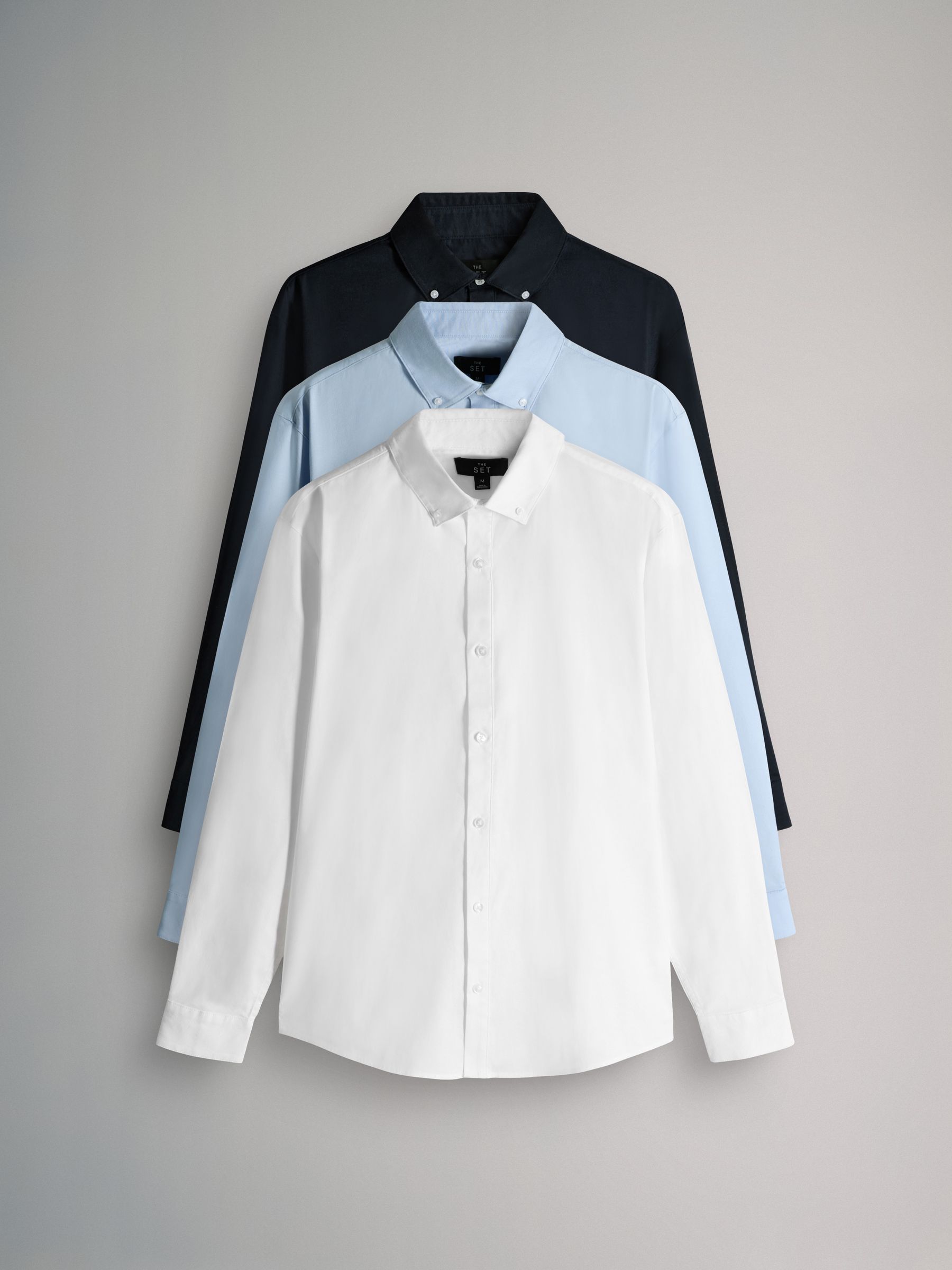 3 Pack Cotton Stretch Oxford Shirts - Image 2 of 7 3 Pack Cotton Stretch Oxford Shirts - Image 2 of 7