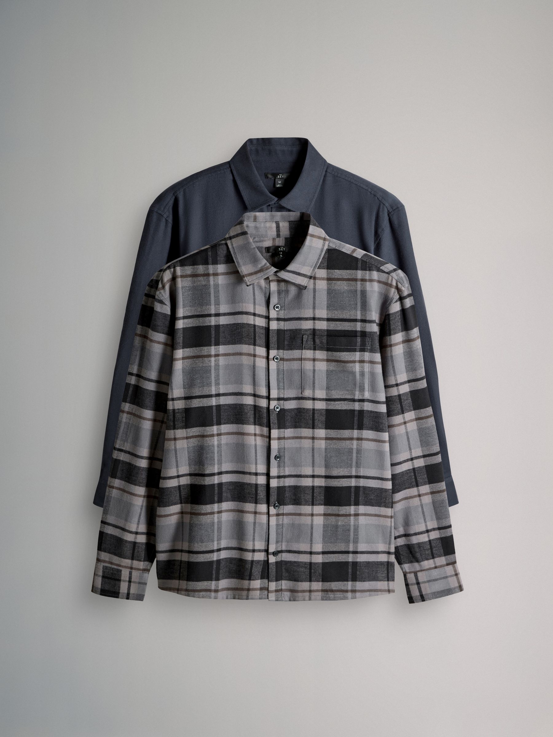2 Pack Brushed Cotton Flannel Shirts - Image 2 of 6 2 Pack Brushed Cotton Flannel Shirts - Image 2 of 6