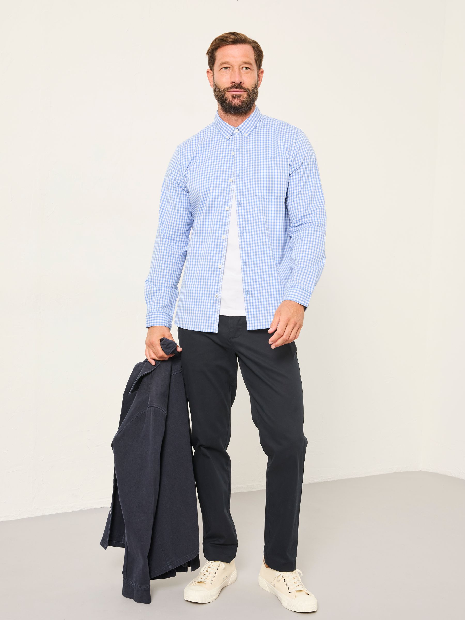 Blue Long Sleeve Gingham Check Shirt - Image 3 of 6