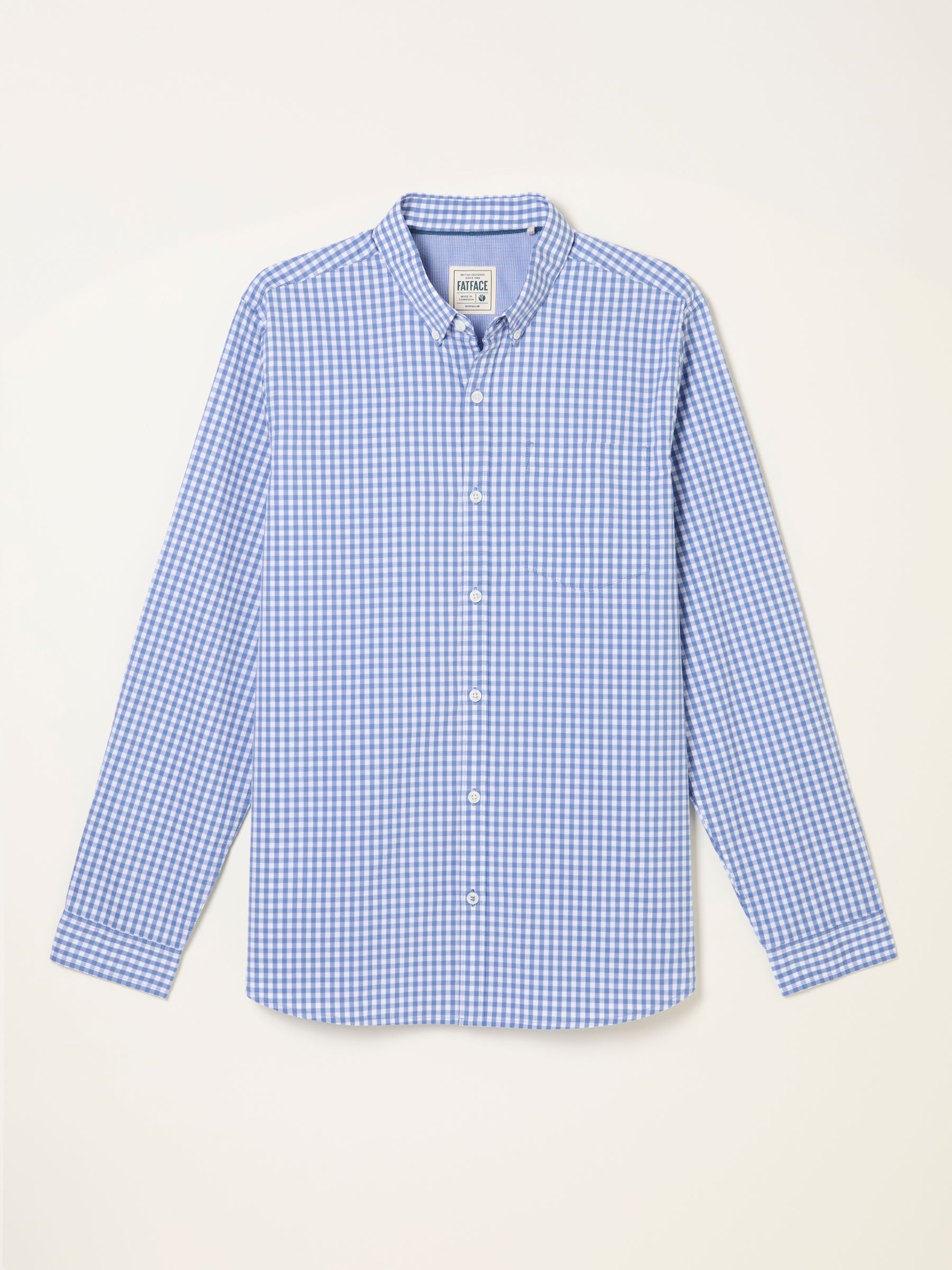 Blue Long Sleeve Gingham Check Shirt | FatFace USA