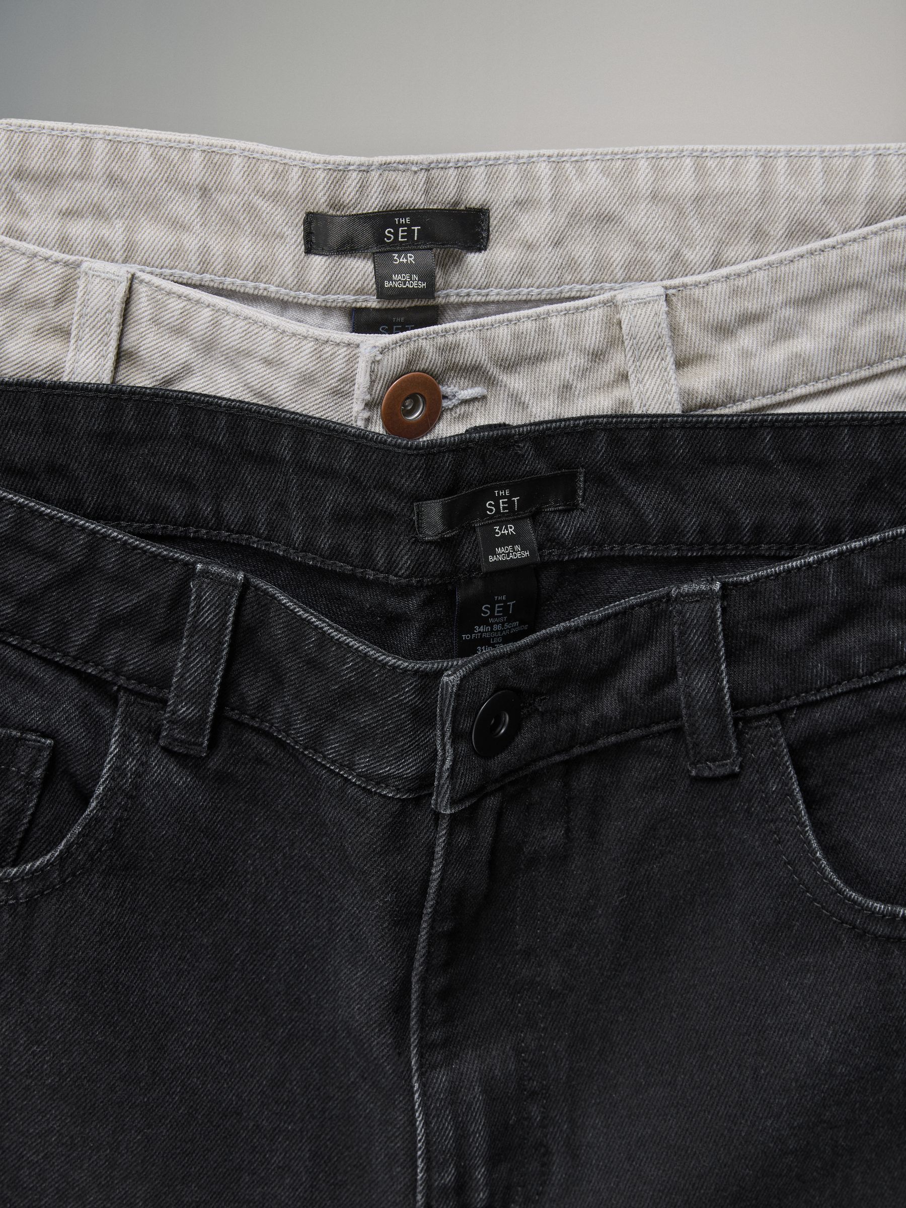 2 Pack Straight Leg Jeans Grey/Black - Image 4 of 5