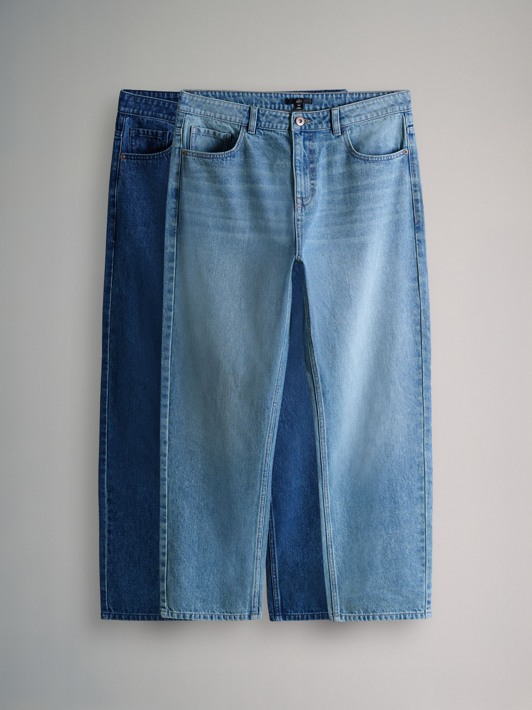 2 Pack Straight Leg Jeans Dark Blue/Mid - Image 2 of 6