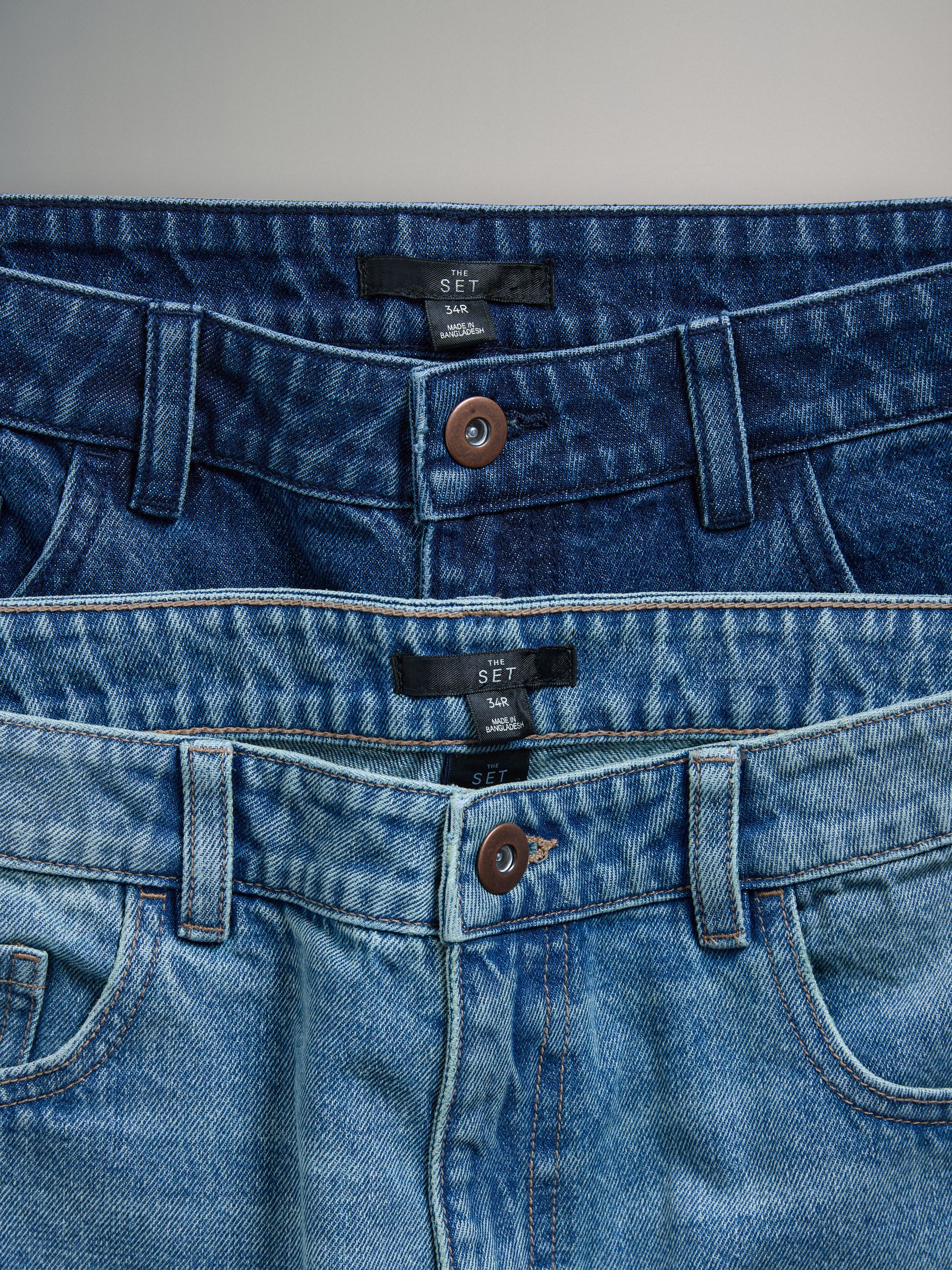 2 Pack Straight Leg Jeans Dark Blue/Mid - Image 6 of 6