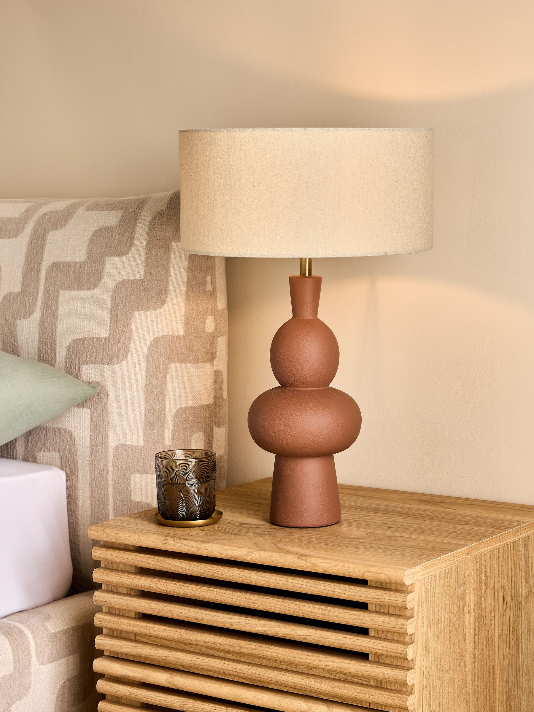 Freyja Ceramic Table Lamp in Brown - Image 1 of 4